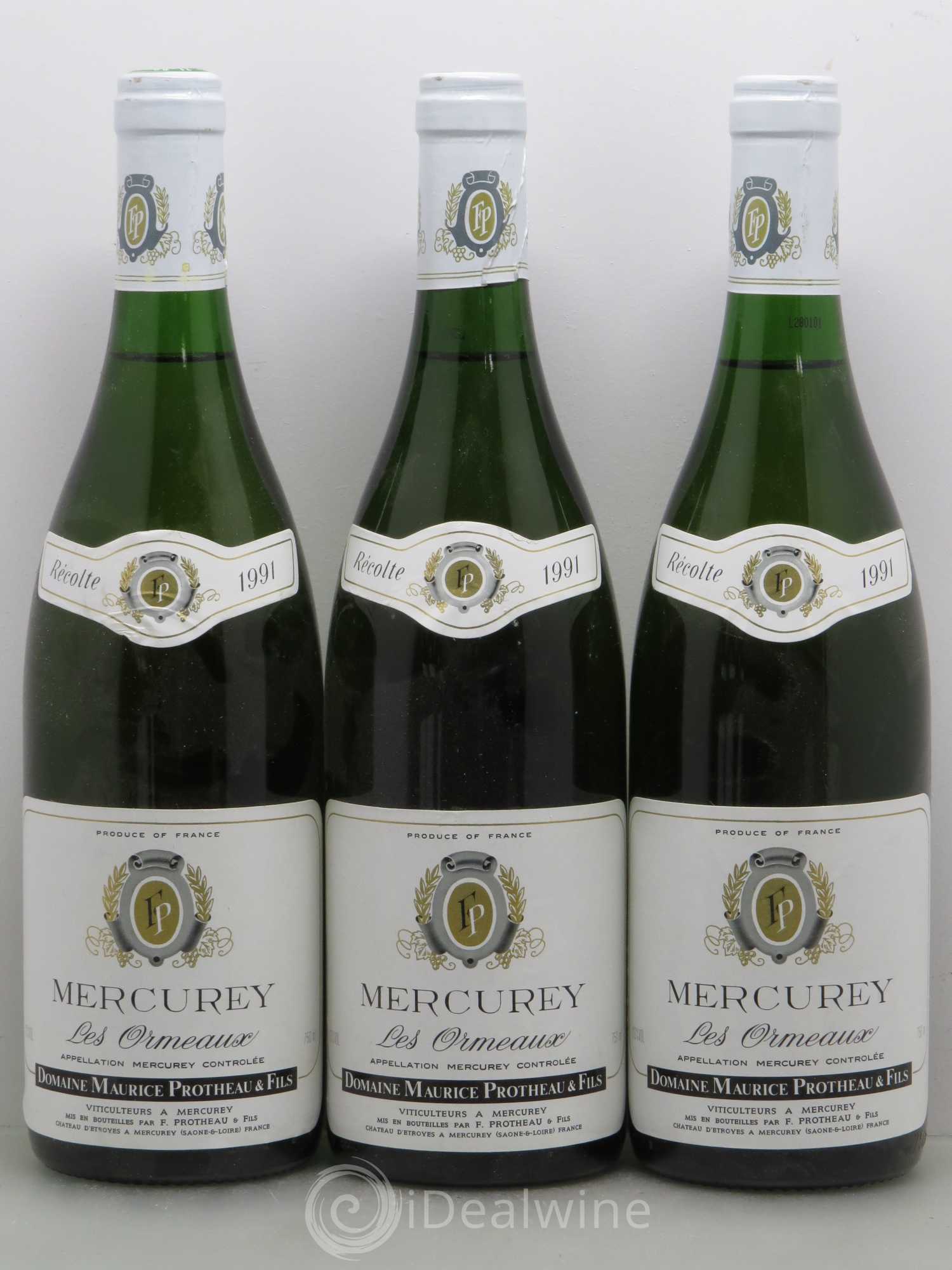 Mercurey Les Ormeaux Maurice Protheau & Fils (sans prix de réserve) 1991 - Lot de 6 bouteilles - 1