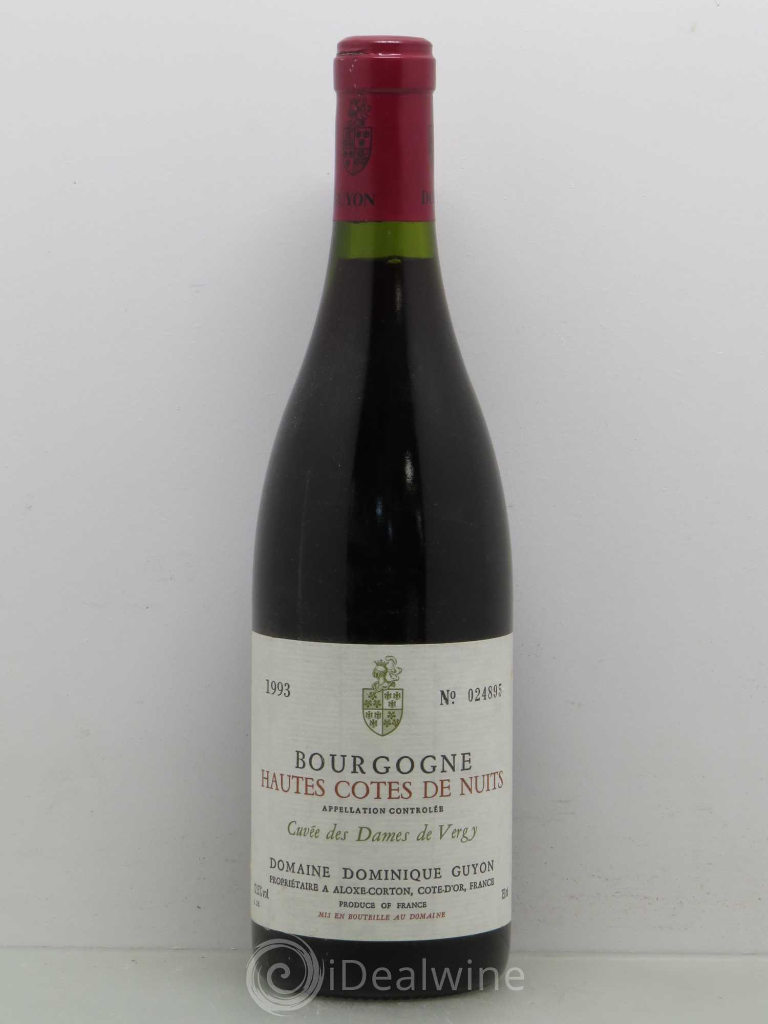 Hautes-Côtes de Nuits Cuvée des Dames de Vergy D.Guyon (sans prix de réserve) 1993 - Posten von 1 Flasche - 0