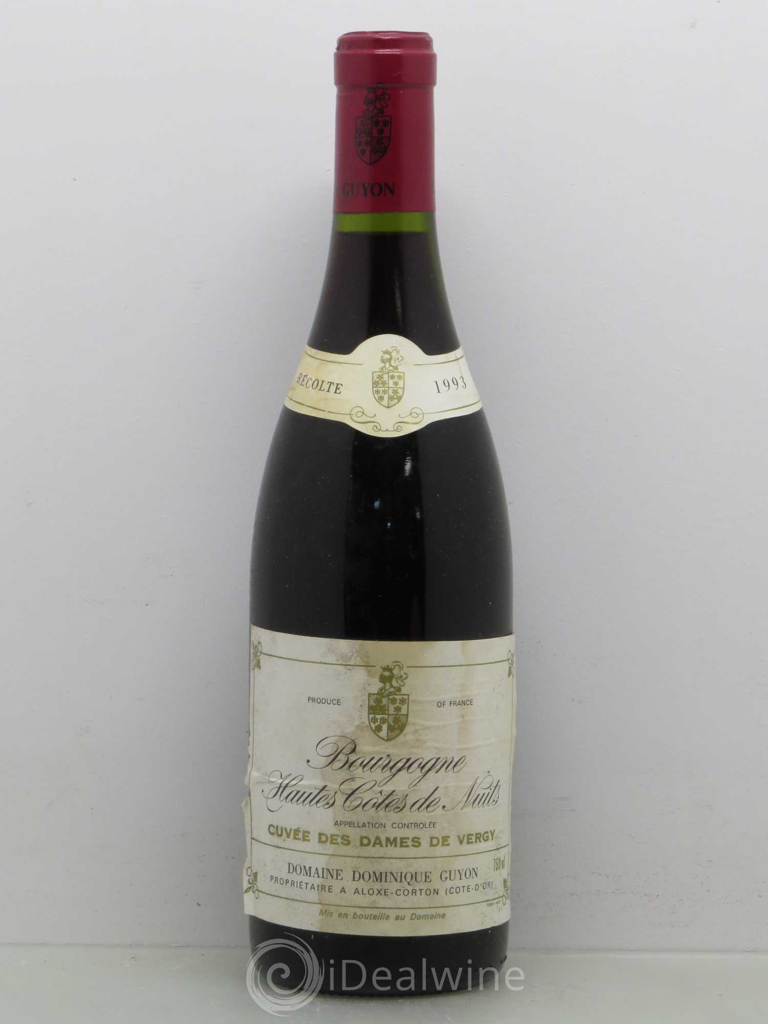 Hautes-Côtes de Nuits Cuvée des Dames de Vergy D.Guyon (sans prix de réserve) 1993 - Posten von 1 Flasche - 0