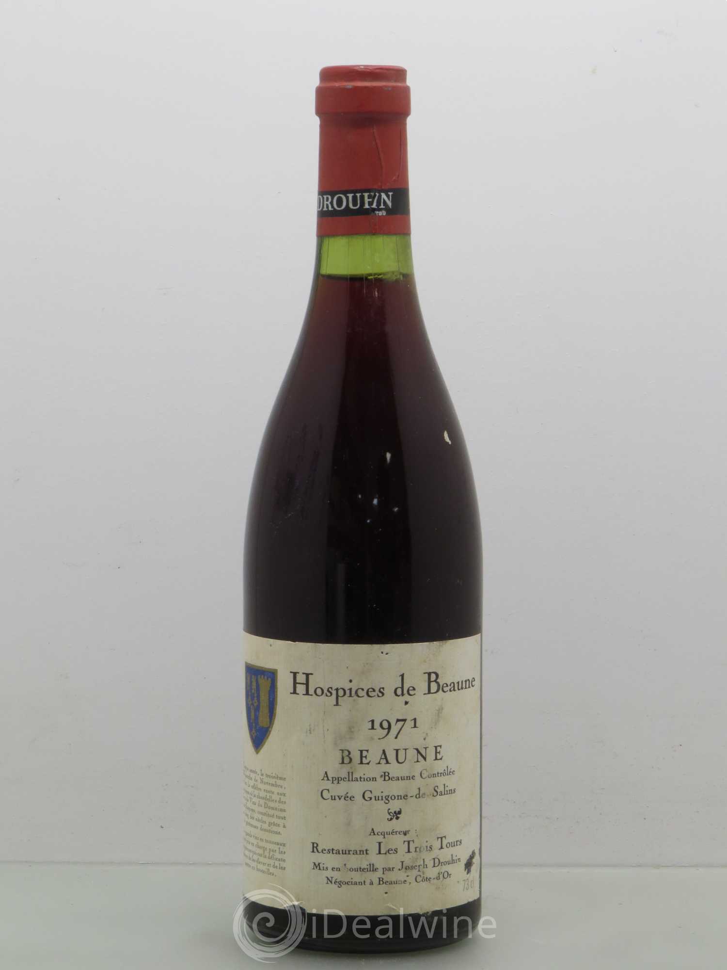 Beaune Cuvée Guigogne de Salins Hospices de Beaune Drouhin 1971 - Posten von 1 Flasche - 0