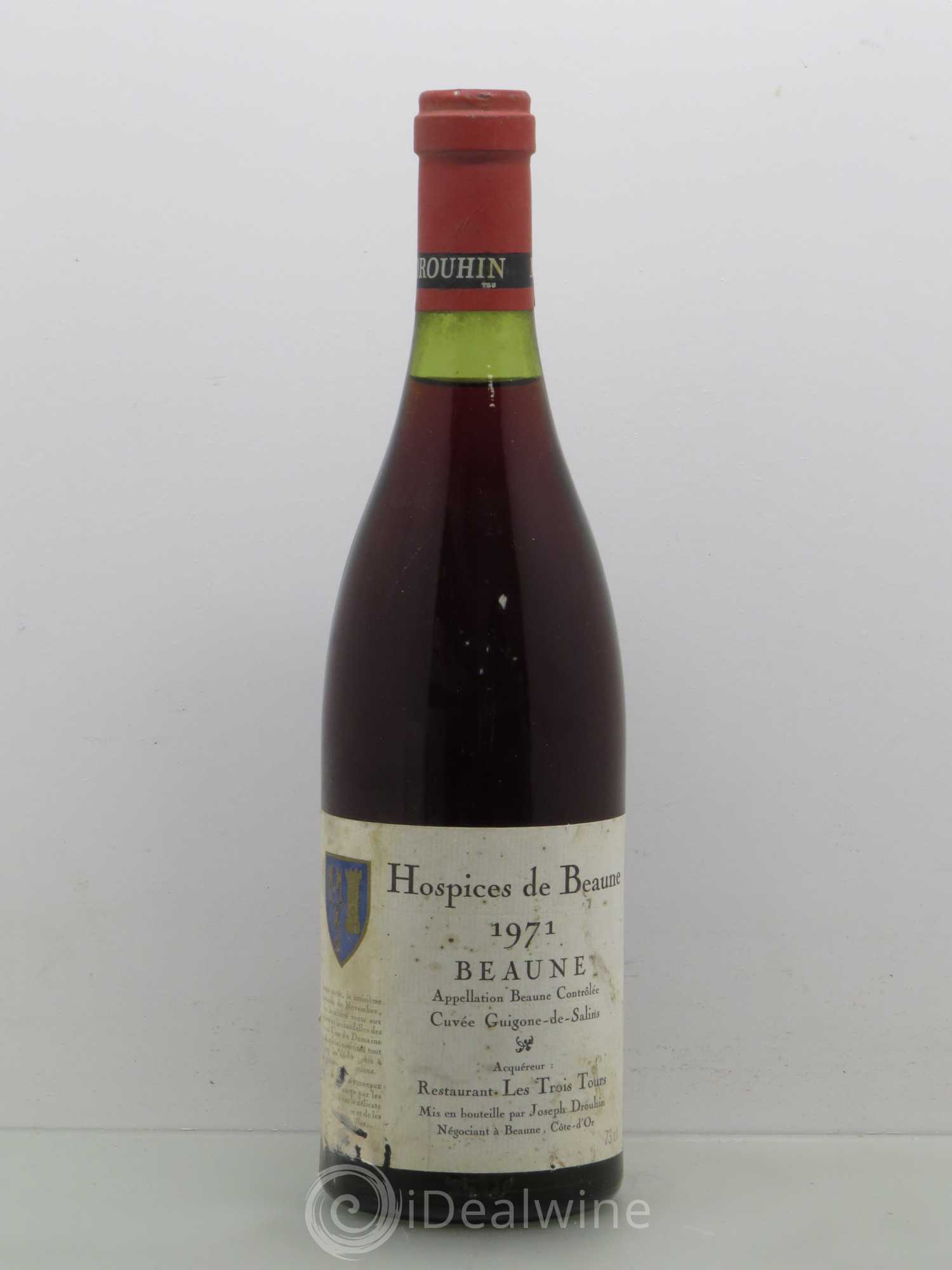 Beaune Cuvée Guigogne de Salins Hospices de Beaune Drouhin 1971 - Posten von 1 Flasche - 0