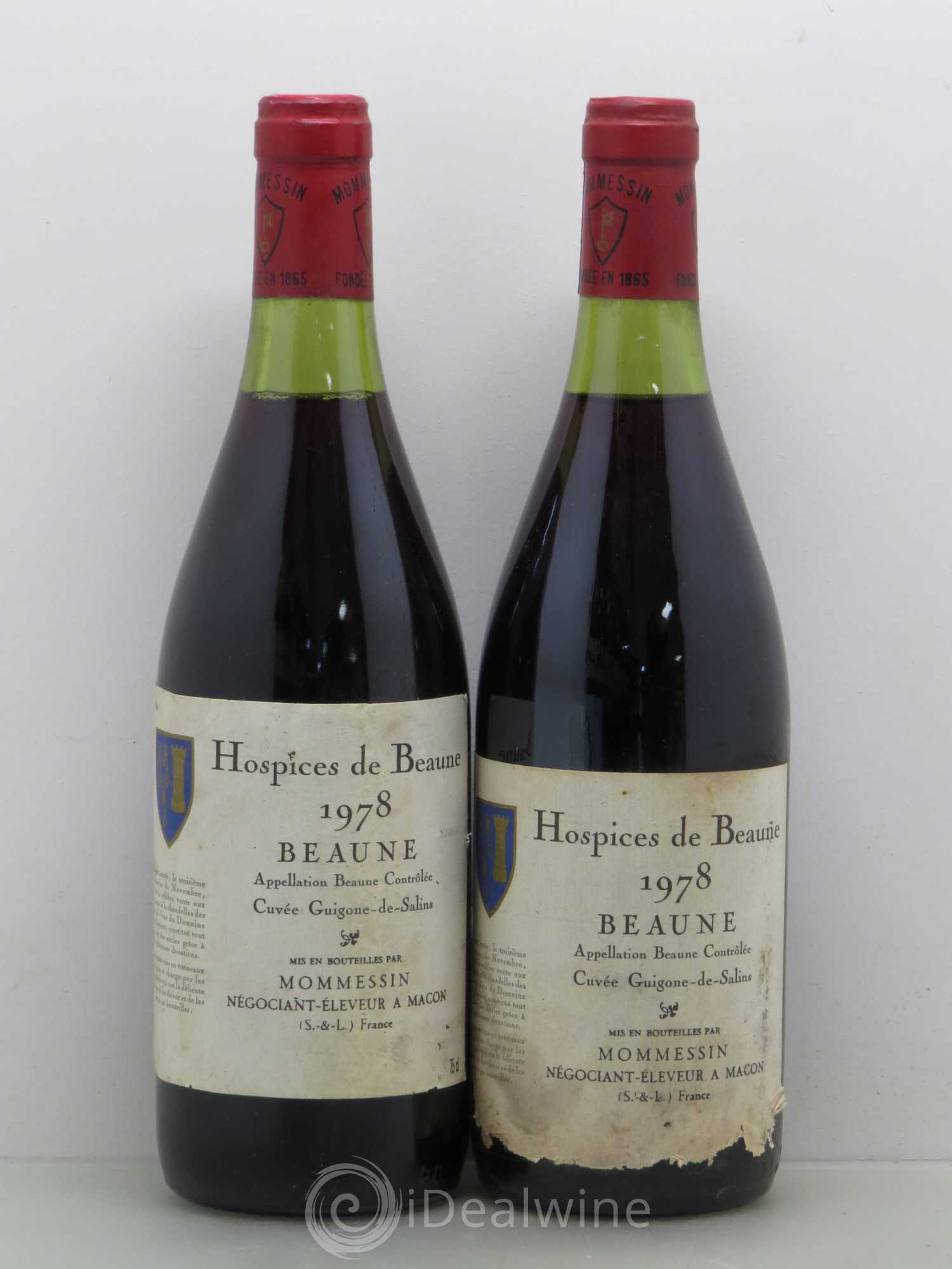 Beaune 1er Cru Cuvee Guigogne De Salins Hospices De Beaune Momessin 1978 - Posten von 2 Flaschen - 0