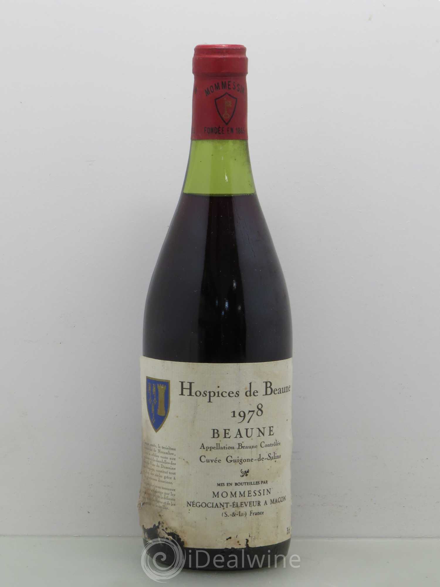 Beaune 1er Cru Cuvee Guigogne De Salins Hospices De Beaune Momessin 1978 - Posten von 1 Flasche - 0