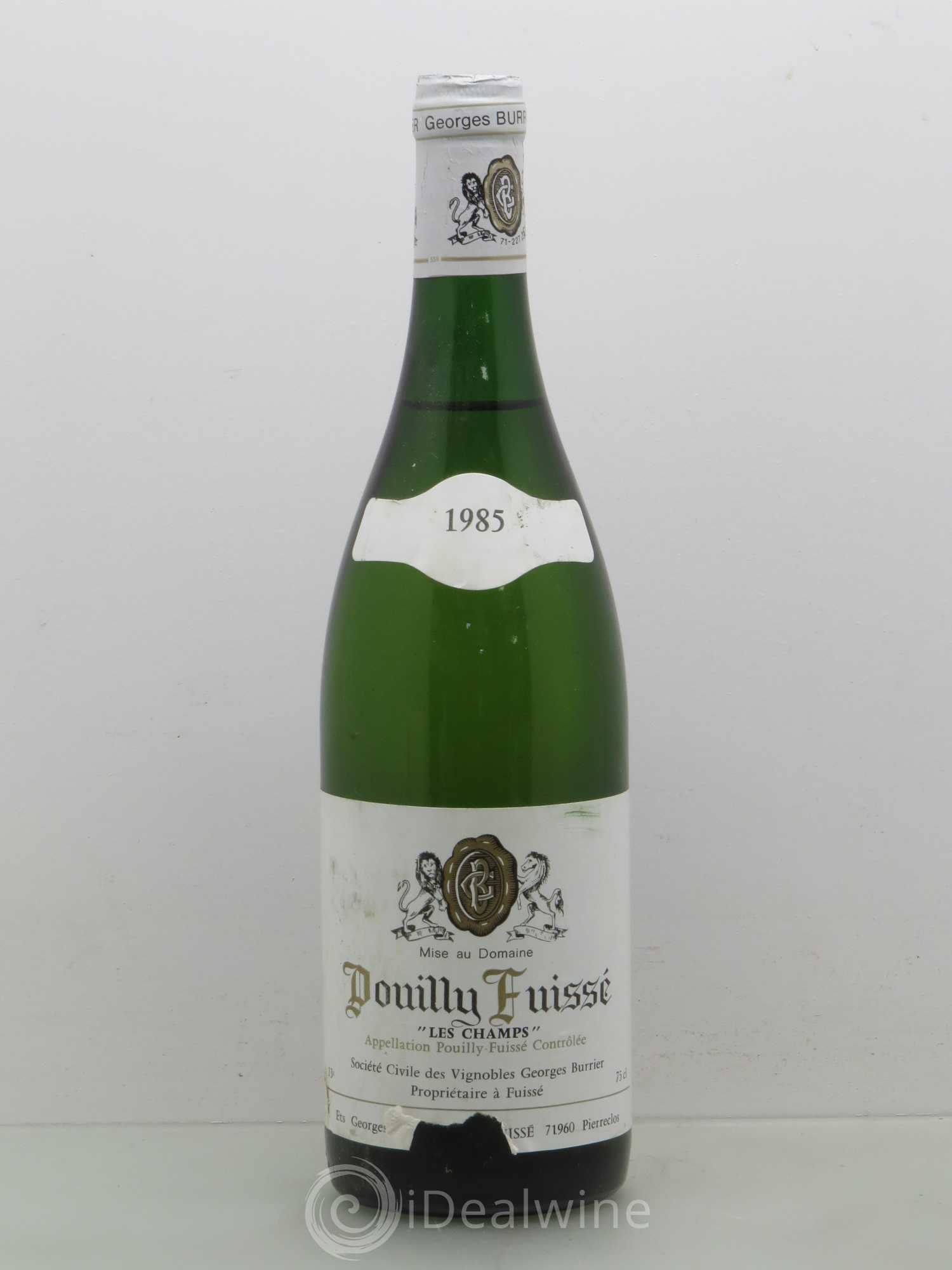 Pouilly-Fuissé Georges Burrier Les Champs 1985 - Posten von 1 Flasche - 0