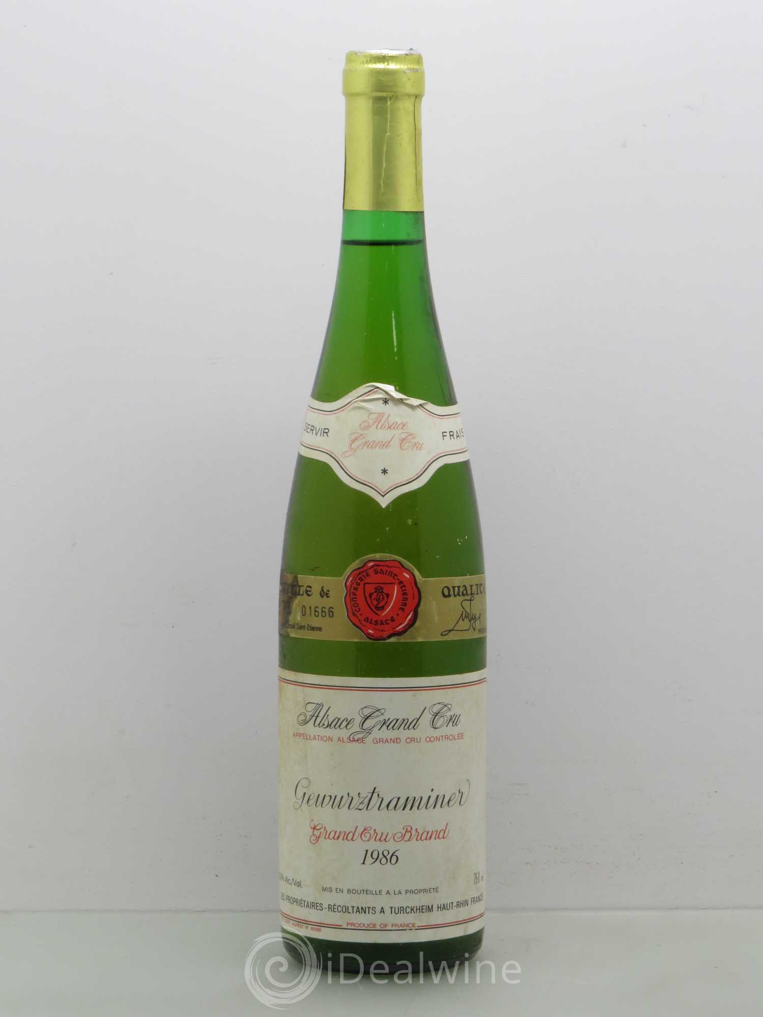 Gewurztraminer Brand récoltants à Turckheim 1986 - Posten von 1 Flasche - 0