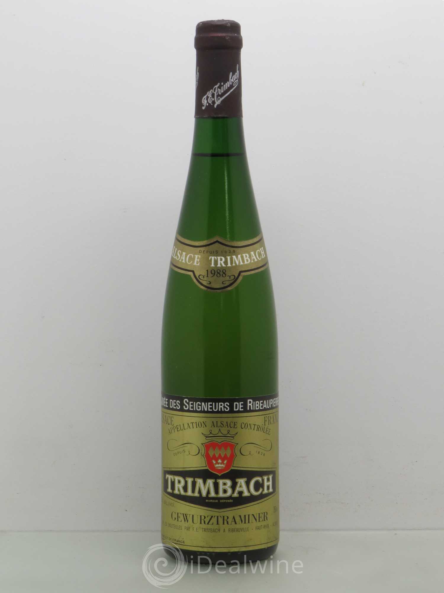 Alsace Gewurztraminer Seigneurs de Ribeaupierre Trimbach (Domaine) 1988 - Lot de 1 bouteille - 0