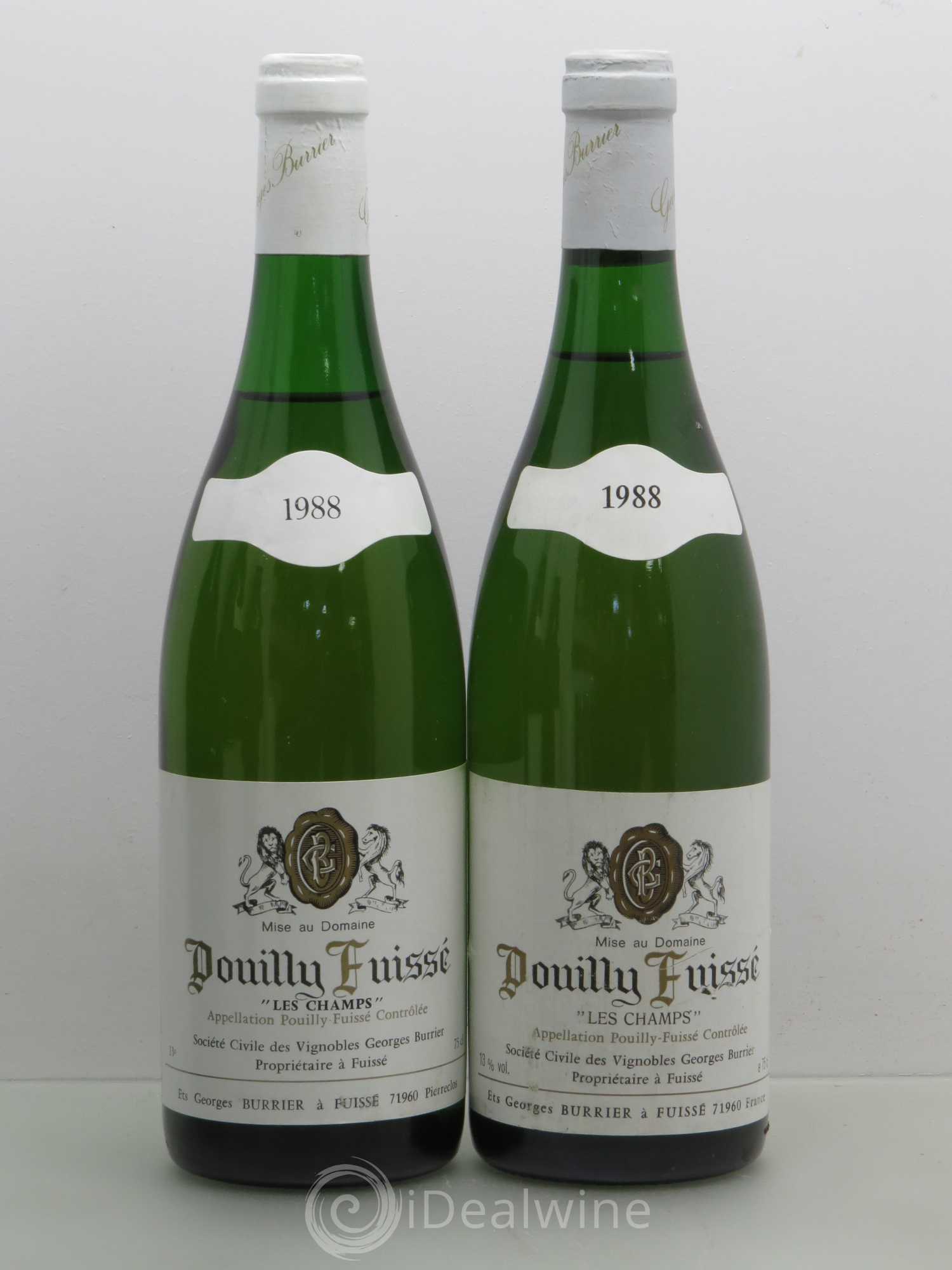 Pouilly-Fuissé Georges Burrier Les Champs (sans prix de réserve) 1988 - Lot de 5 bouteilles - 2