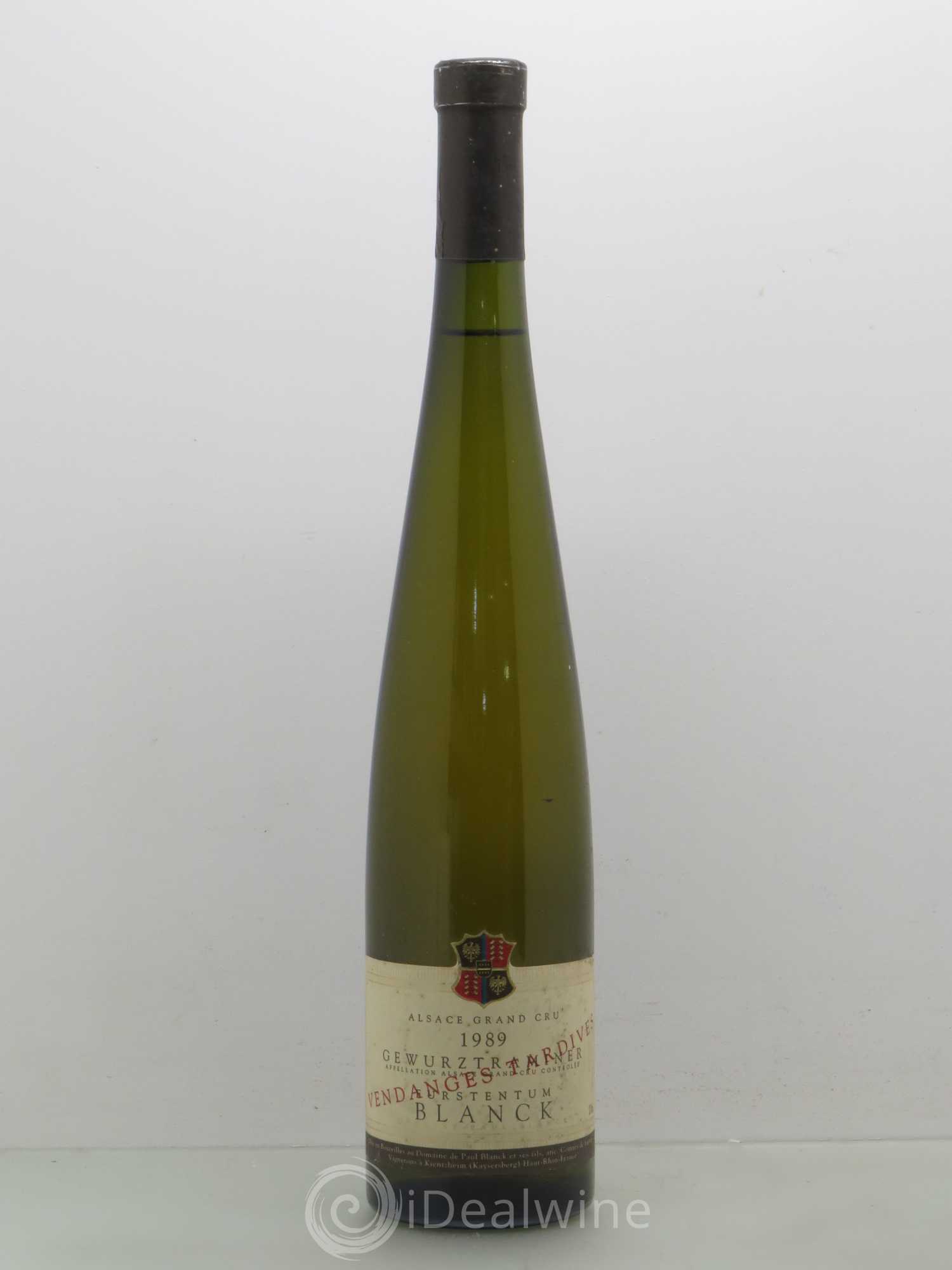 Gewurztraminer Grand Cru Furstentum Blanck Vendanges Tardives (sans prix de réserve) 1989 - Posten von 1 Flasche - 0