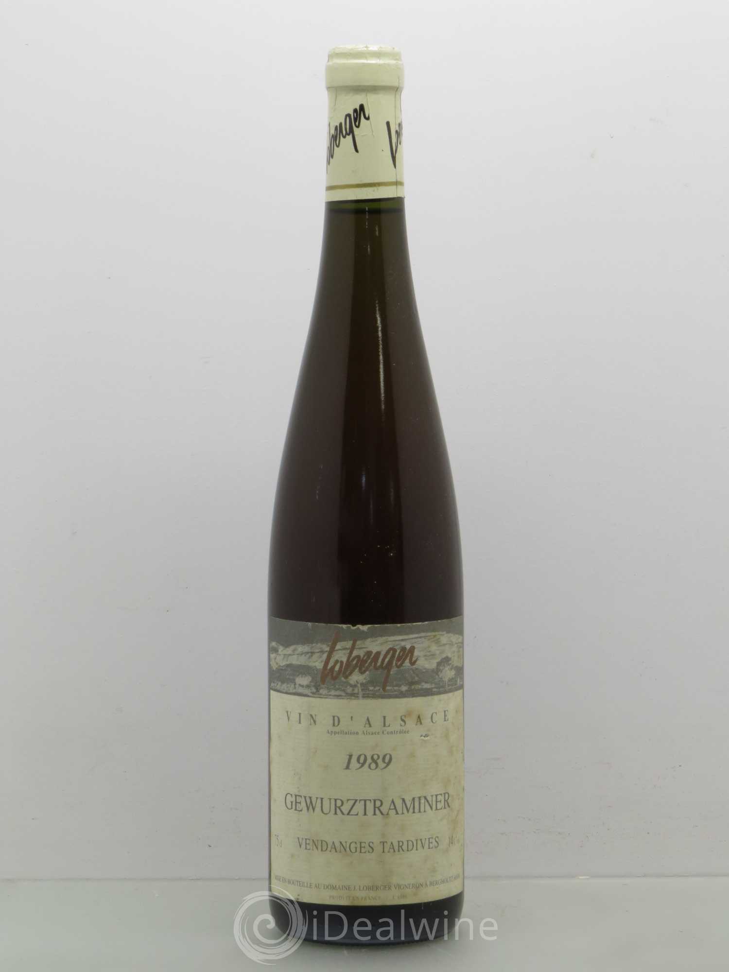 Gewurztraminer Vendanges Tardives Joseph Loberger (sans prix de réserve) 1989 - Posten von 1 Flasche - 0