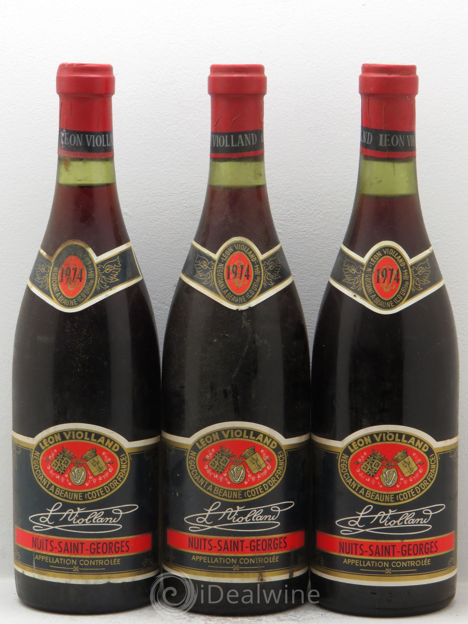 Nuits-Saint-Georges Léon Violland 1974 - Lot de 3 bouteilles - 0