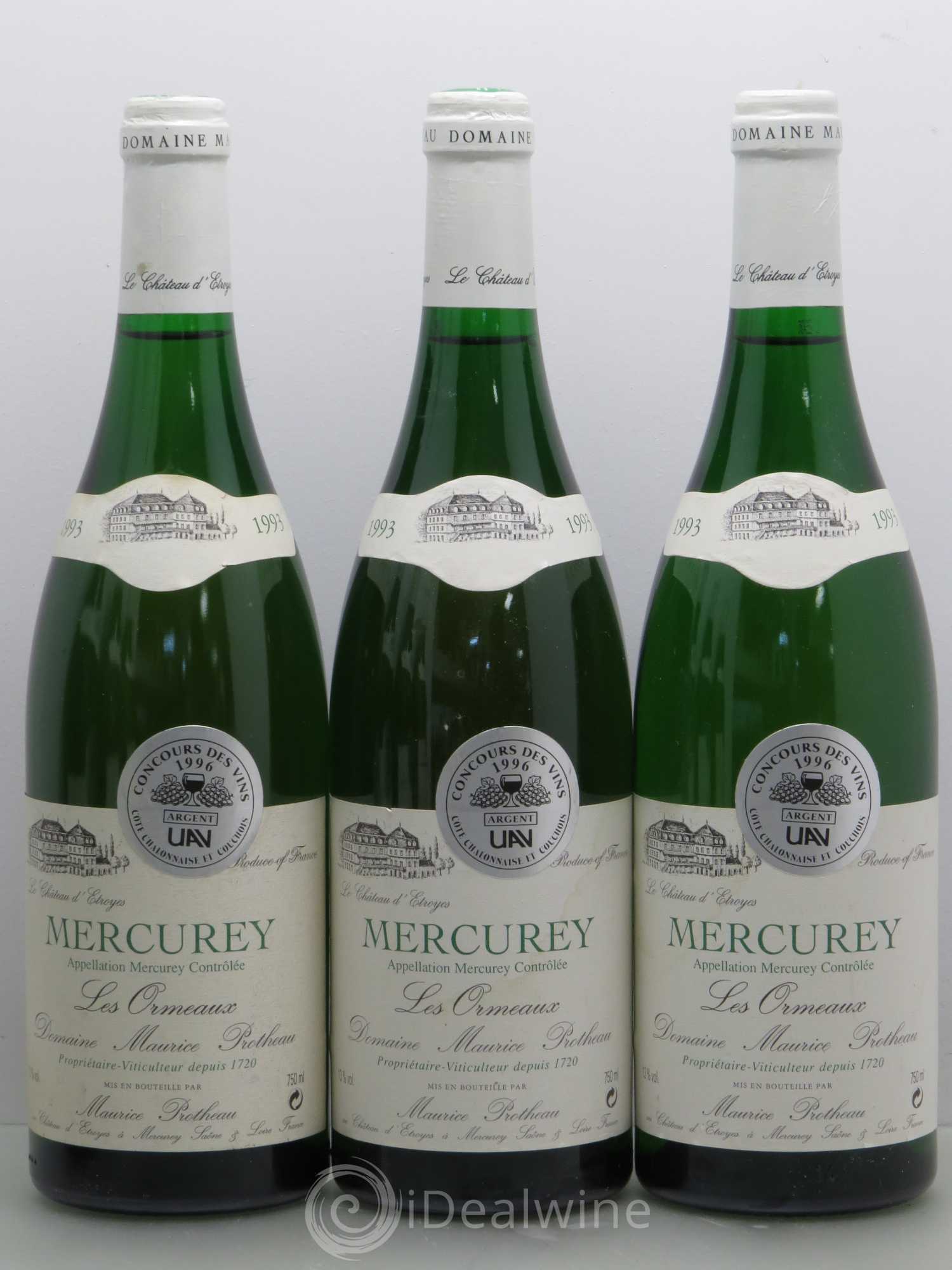 Mercurey Les Ormeaux Maurice Protheau (sans prix de réserve) 1993 - Posten von 6 Flaschen - 1