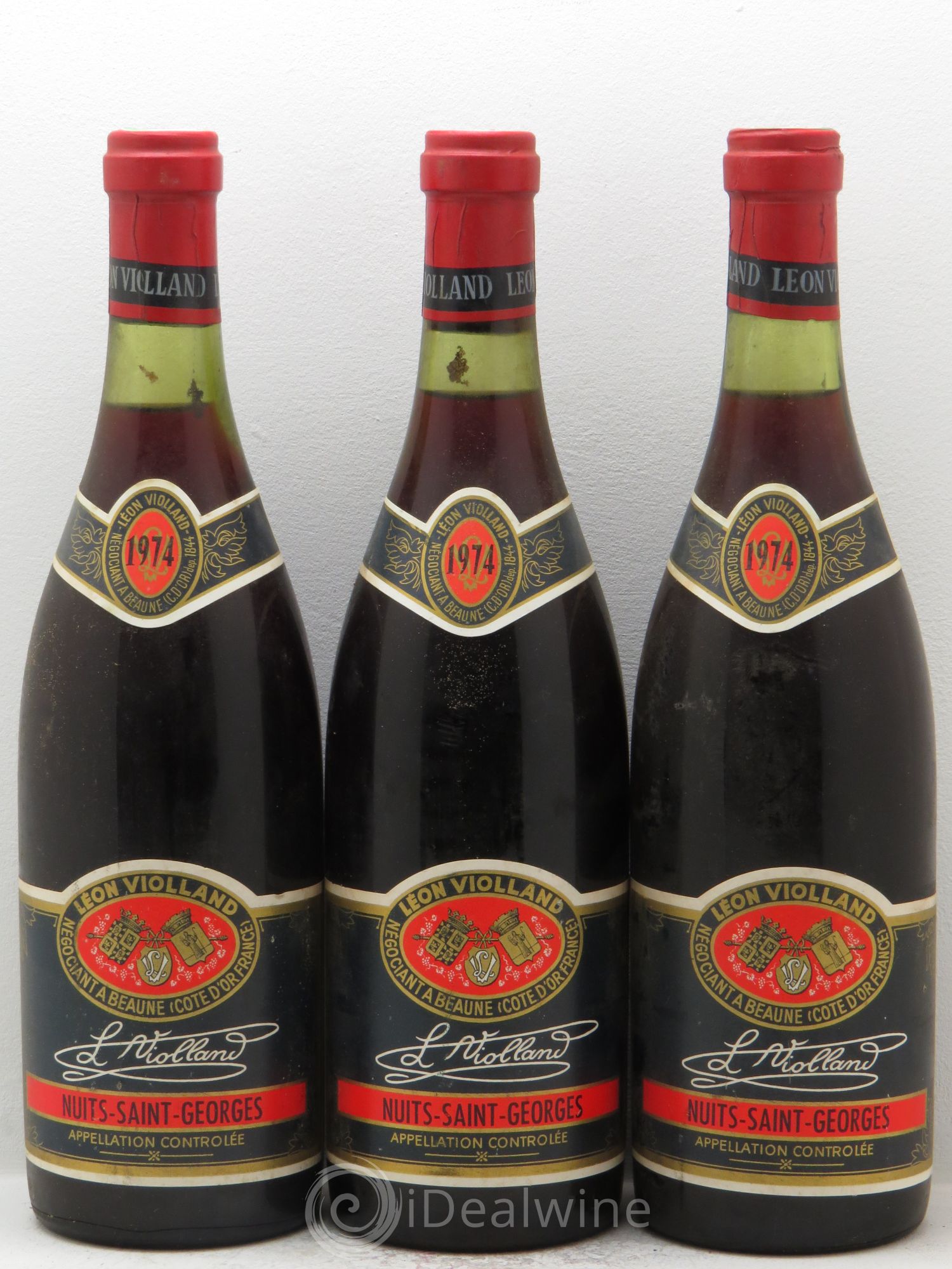 Nuits-Saint-Georges Léon Violland 1974 - Lot de 3 bouteilles - 0