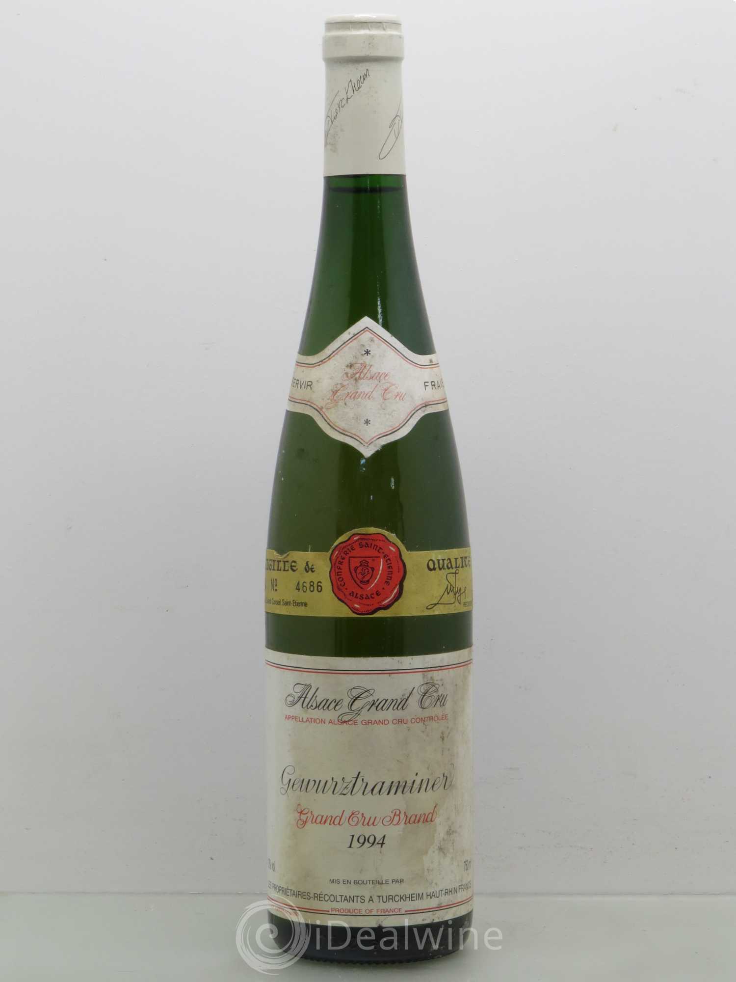 Gewurztraminer Brand récoltants à Turckheim (sans prix de réserve) 1994 - Posten von 1 Flasche - 0