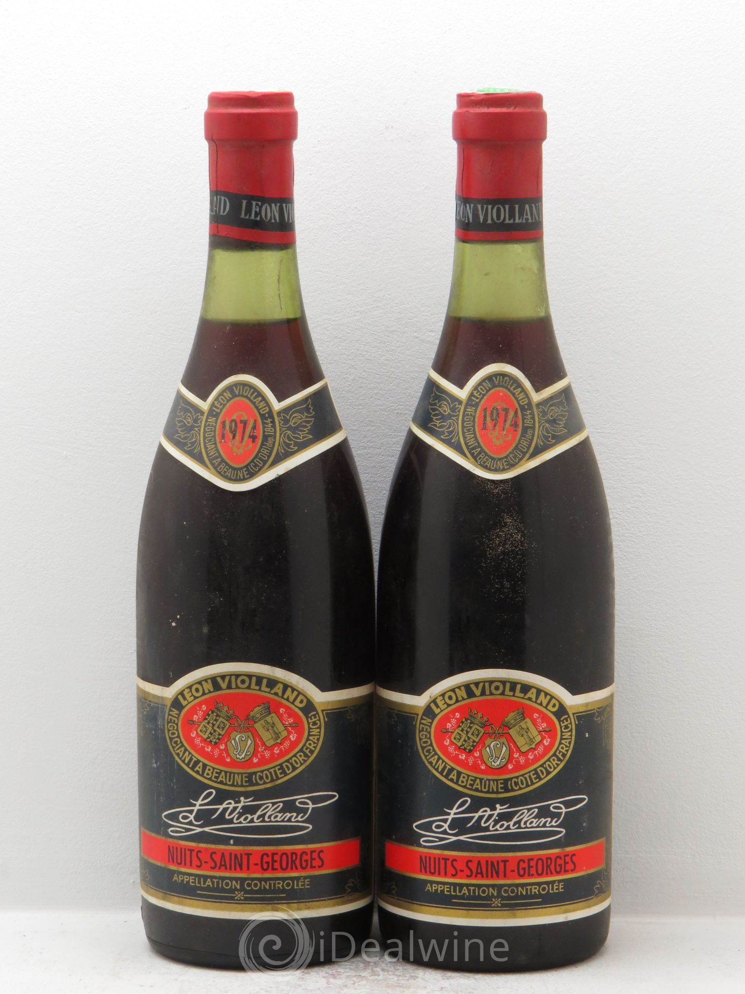 Nuits-Saint-Georges Léon Violland 1974 - Lot de 2 bouteilles - 0