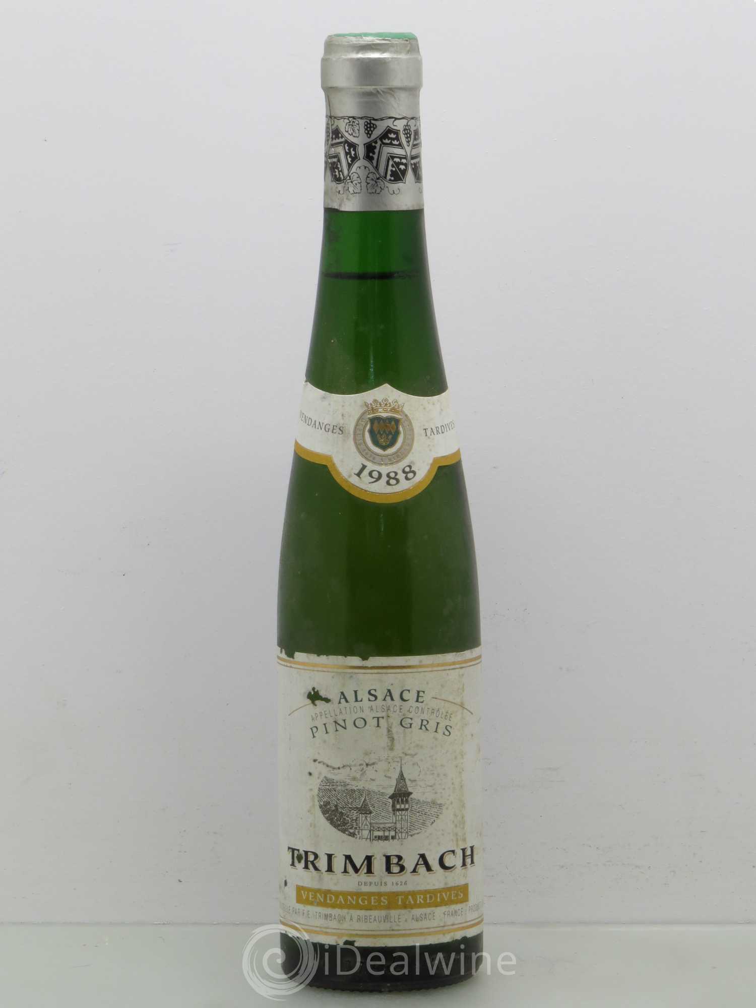 Pinot Gris Vendanges Tardives Trimbach 1988 - Posten von 1 Demi-Flasche - 0
