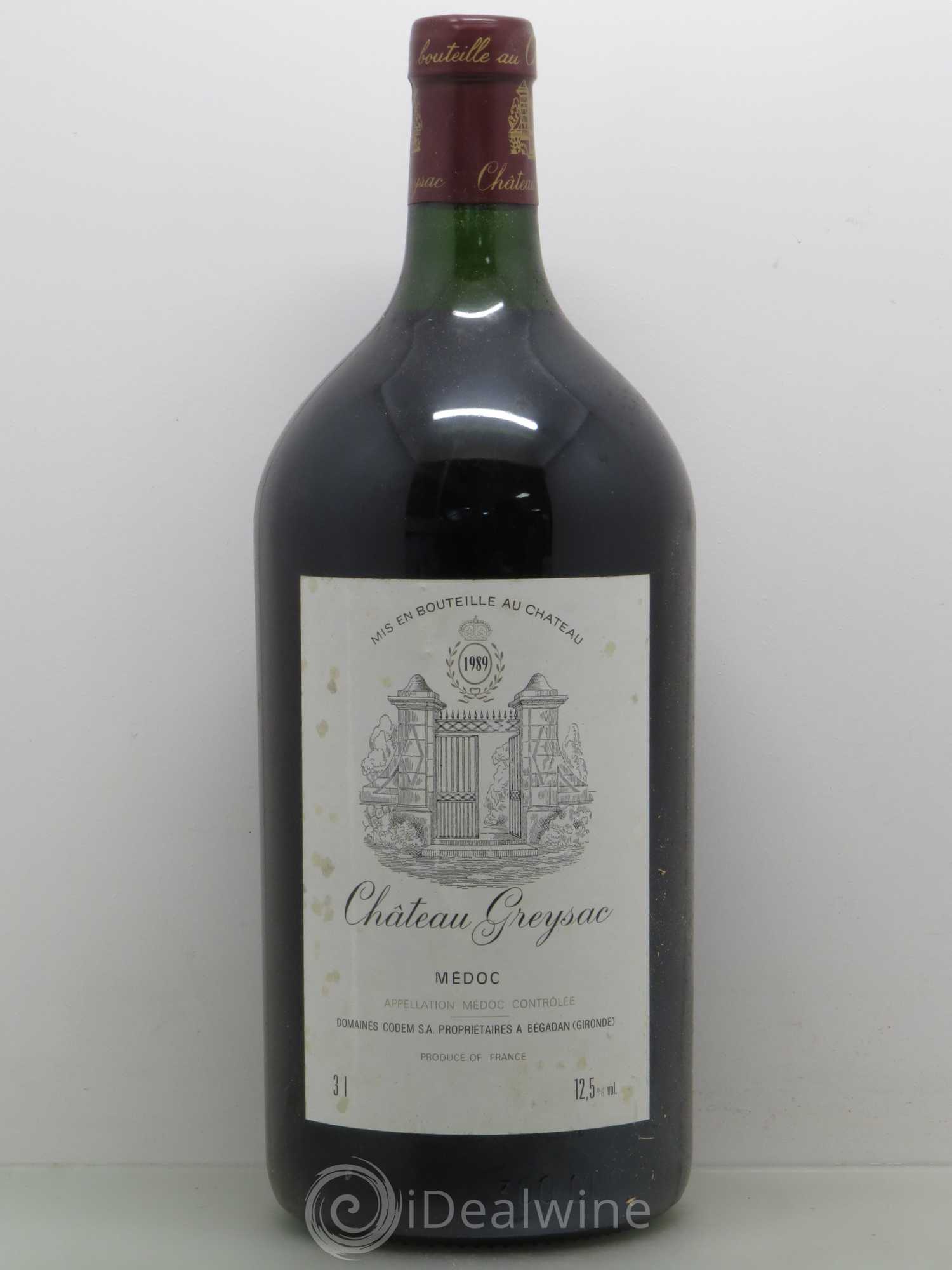 Château Greysac Cru Bourgeois 1989 - Lot de 1 double magnum - 0