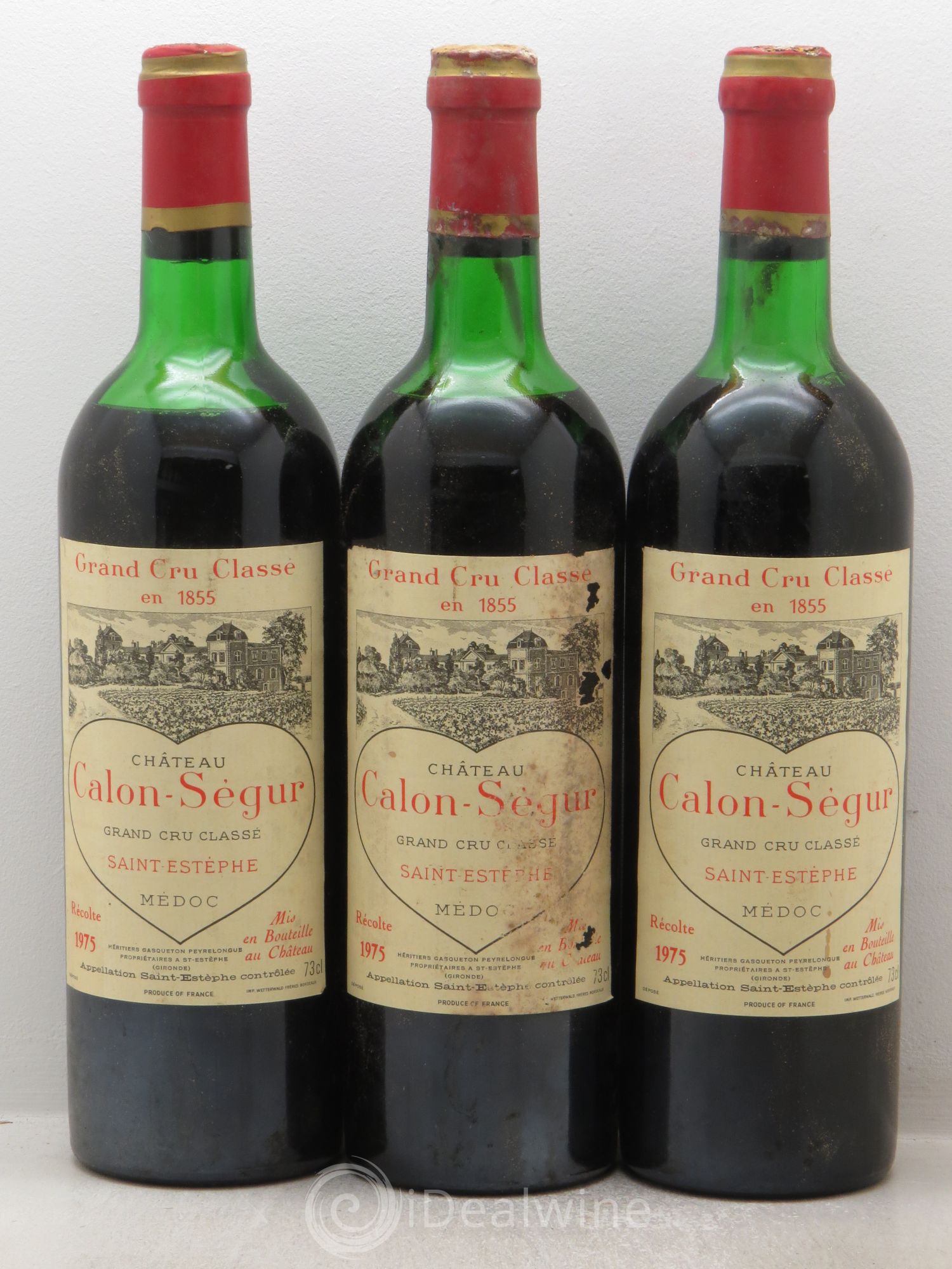 Château Calon Ségur 3ème Grand Cru Classé 1975 - Lot de 3 bouteilles - 0