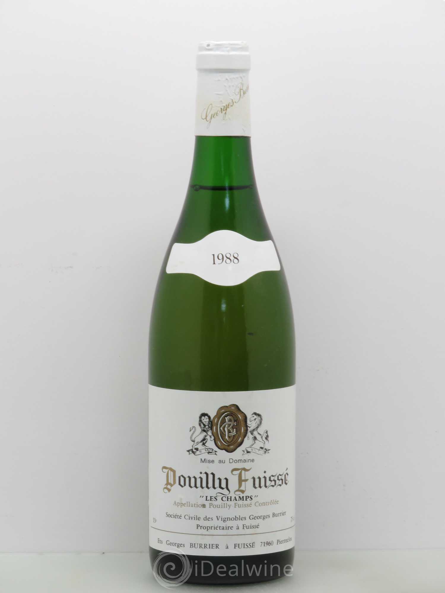 Pouilly-Fuissé Georges Burrier Les Champs 1988 - Posten von 1 Flasche - 0