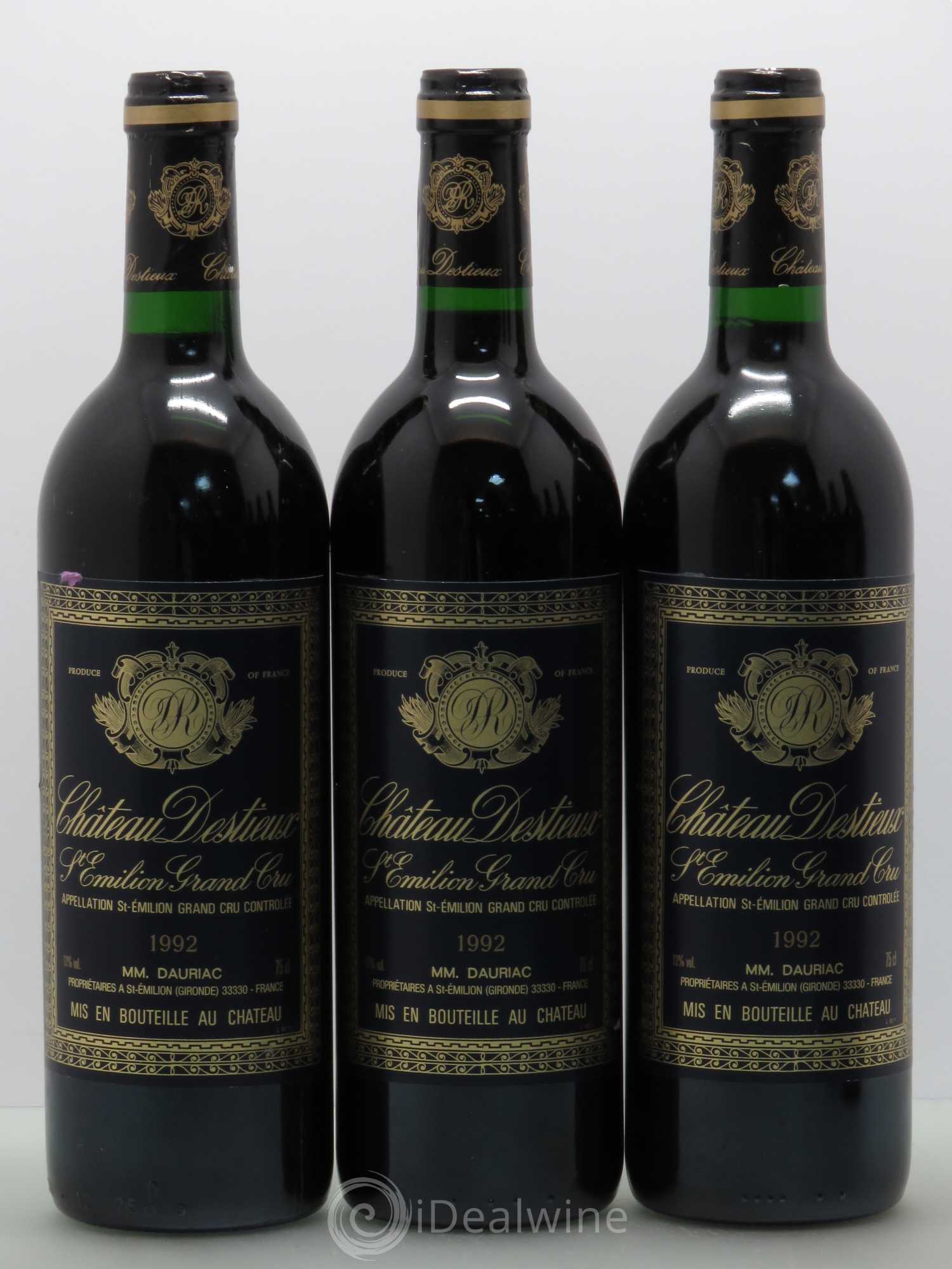 Château Destieux Grand Cru Classé 1992 - Lot de 6 bouteilles - 1