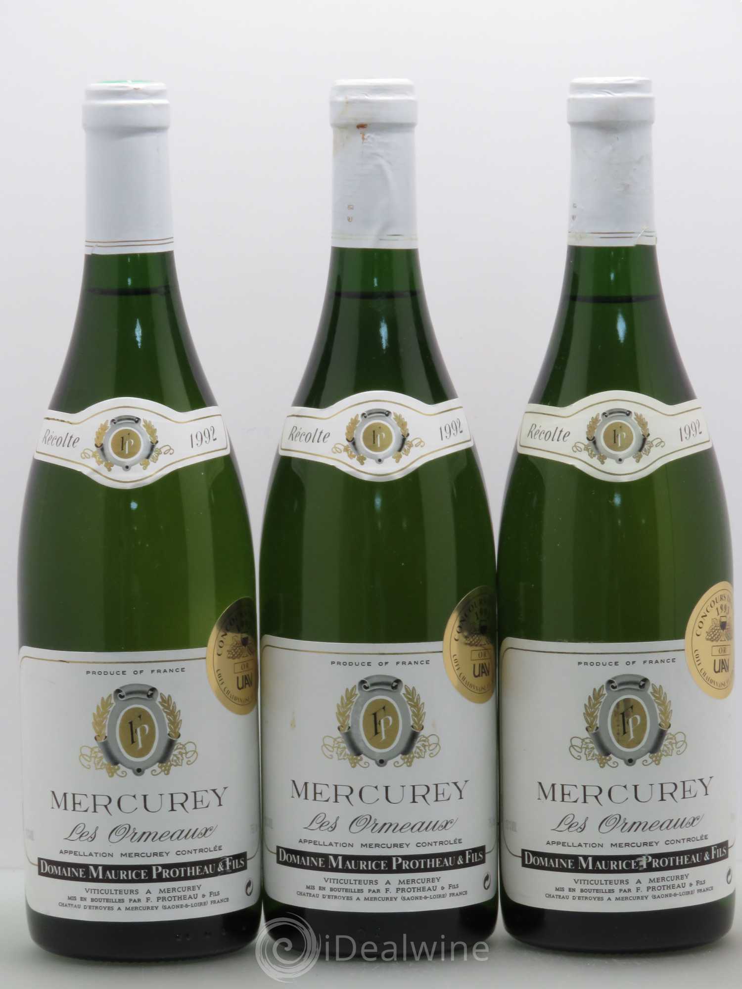 Mercurey Les Ormeaux Maurice Protheau 1992 - Posten von 3 Flaschen - 0