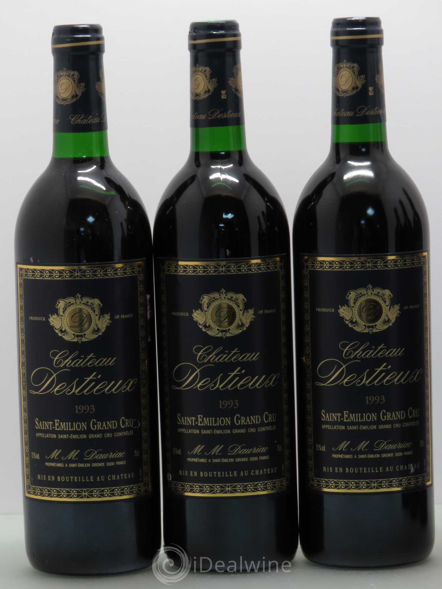 Château Destieux Grand Cru Classé 1993 - Lot de 6 bouteilles - 1