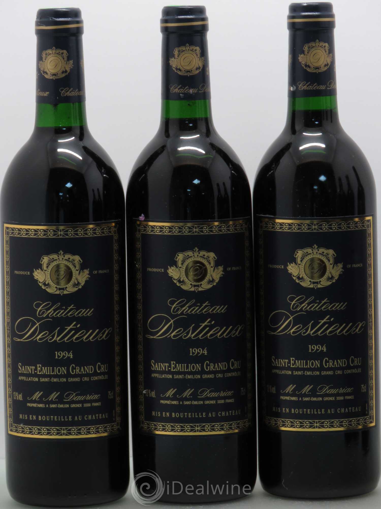 Château Destieux Grand Cru Classé 1994 - Lot de 6 bouteilles - 1