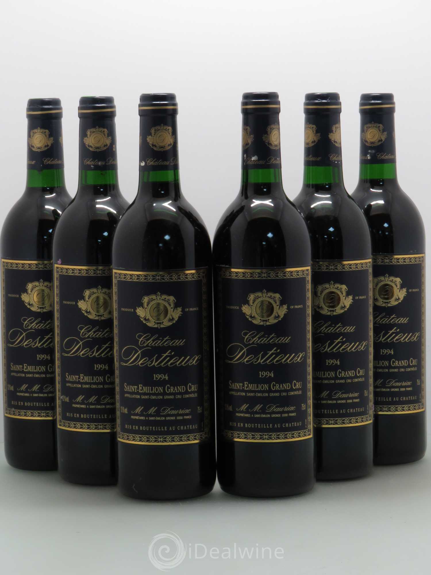 Château Destieux Grand Cru Classé 1994 - Lot de 6 bouteilles - 0
