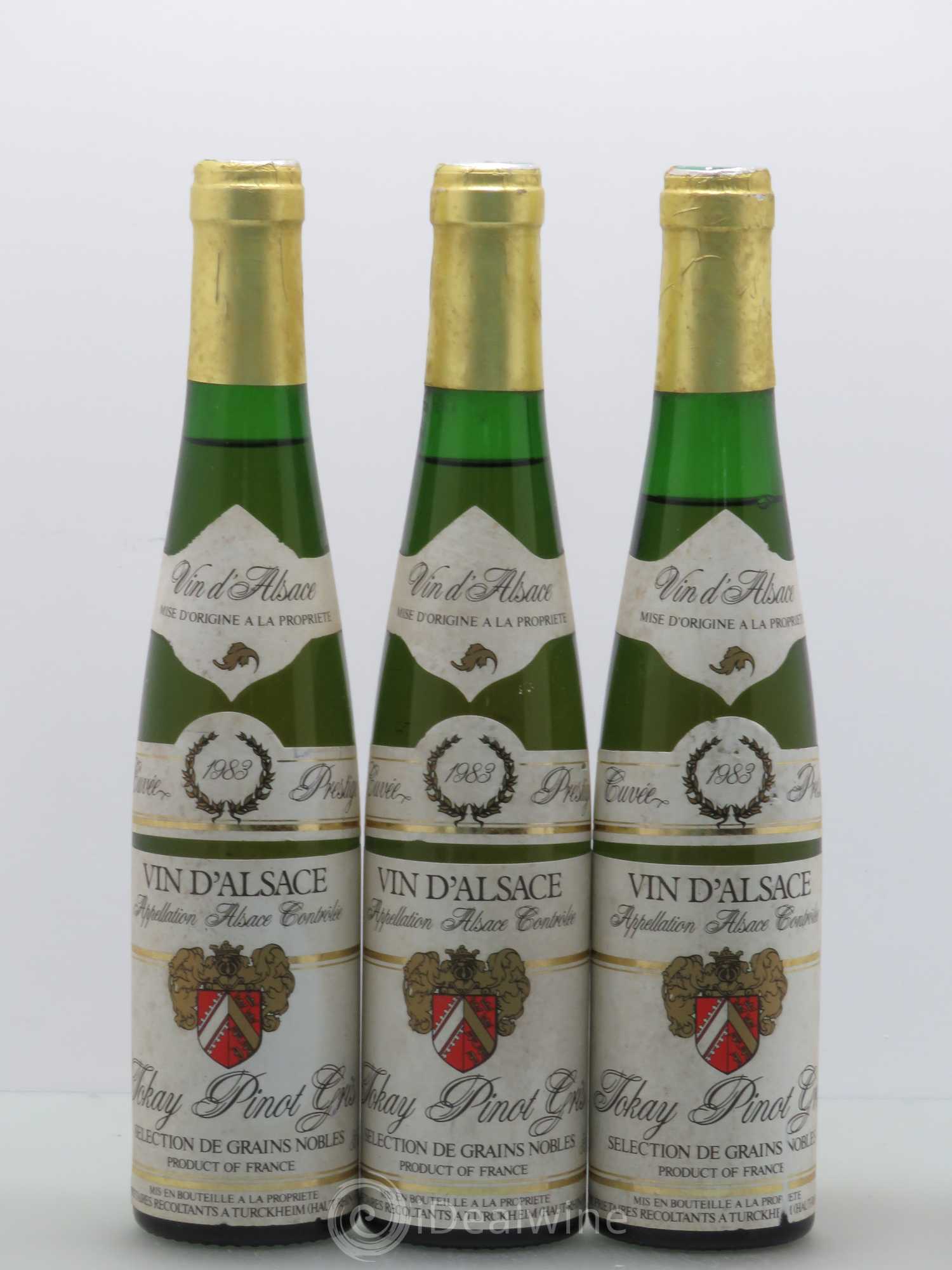 Pinot Gris (Tokay) Sélection de Grains Nobles Cuvée Prestige - Les propriétaires récoltants à Turckheim 1983 - Posten von 3 Demi-Flaschen - 0