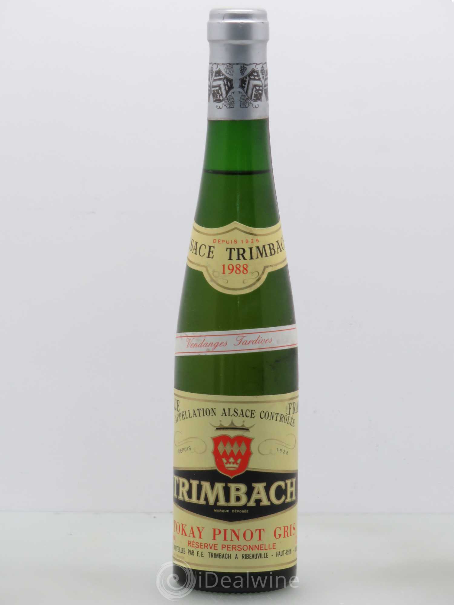 Alsace Pinot Gris Réserve Personnelle Trimbach (Domaine) Vendanges Tardives 1988 - Posten von 1 Demi-Flasche - 0