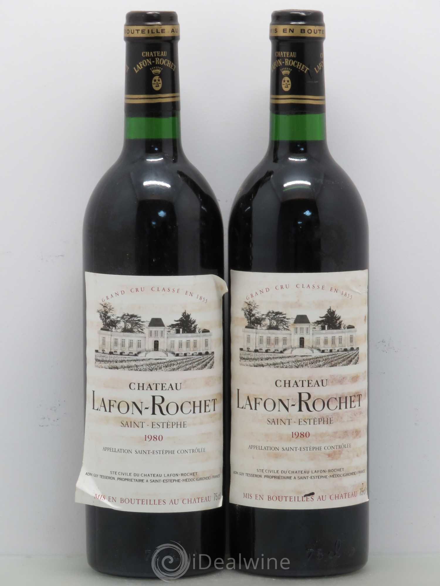 Château Lafon Rochet 4ème Grand Cru Classé 1980 - Lot de 2 bouteilles - 0