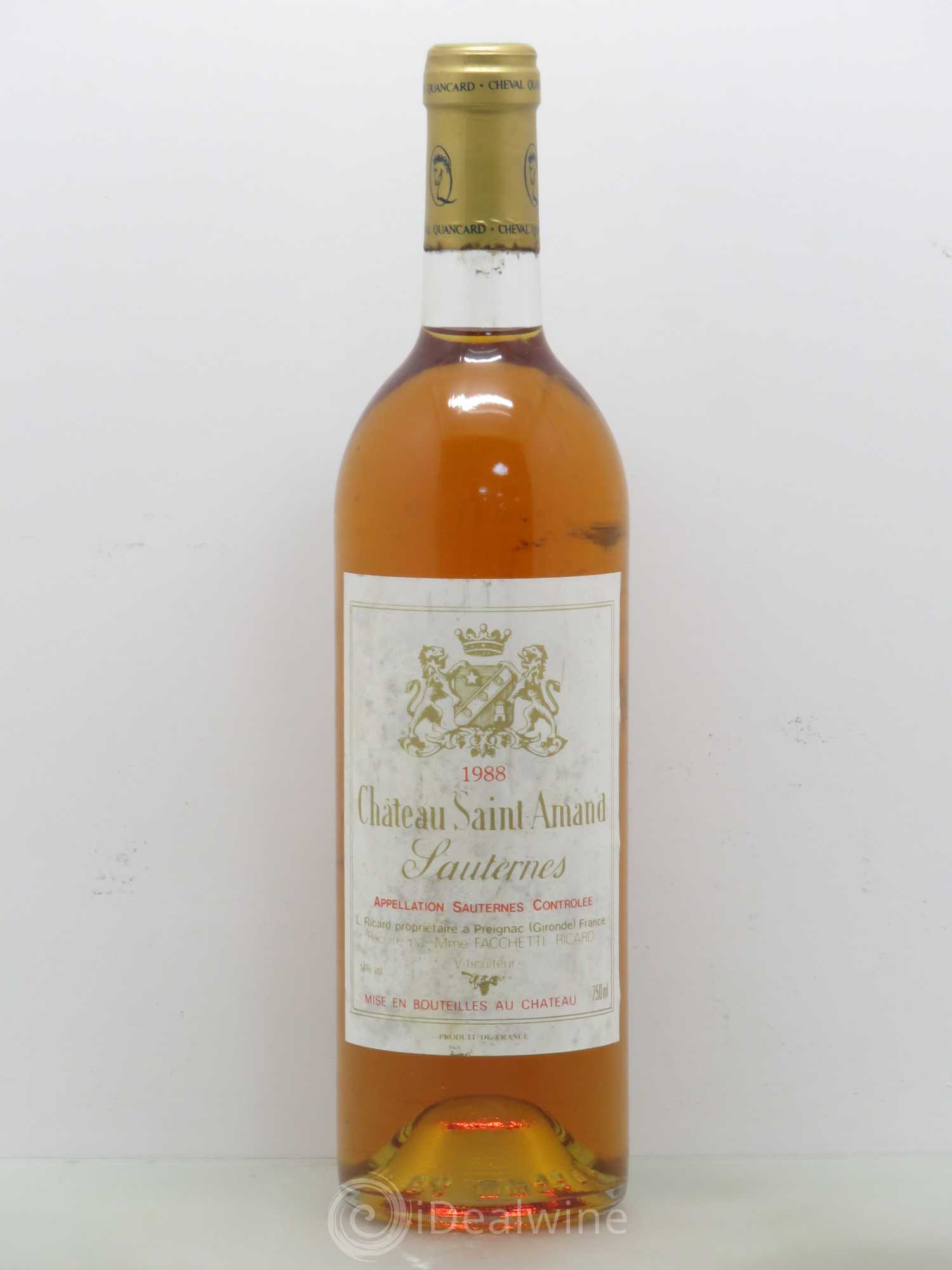 Sauternes Château Saint Amand 1988 - Lotto di 1 bottiglia - 0