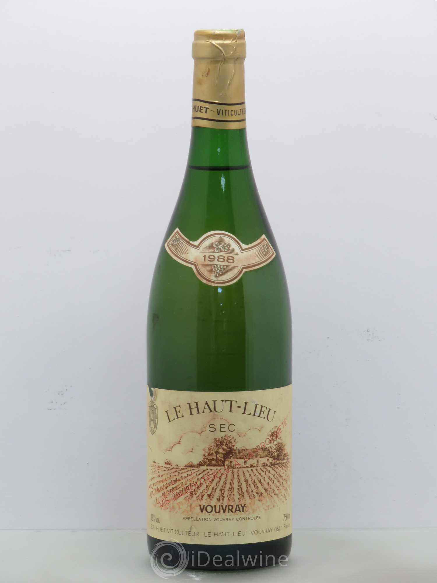 Vouvray Le Haut-Lieu Sec Domaine Huet 1988 - Lot de 1 bouteille - 0