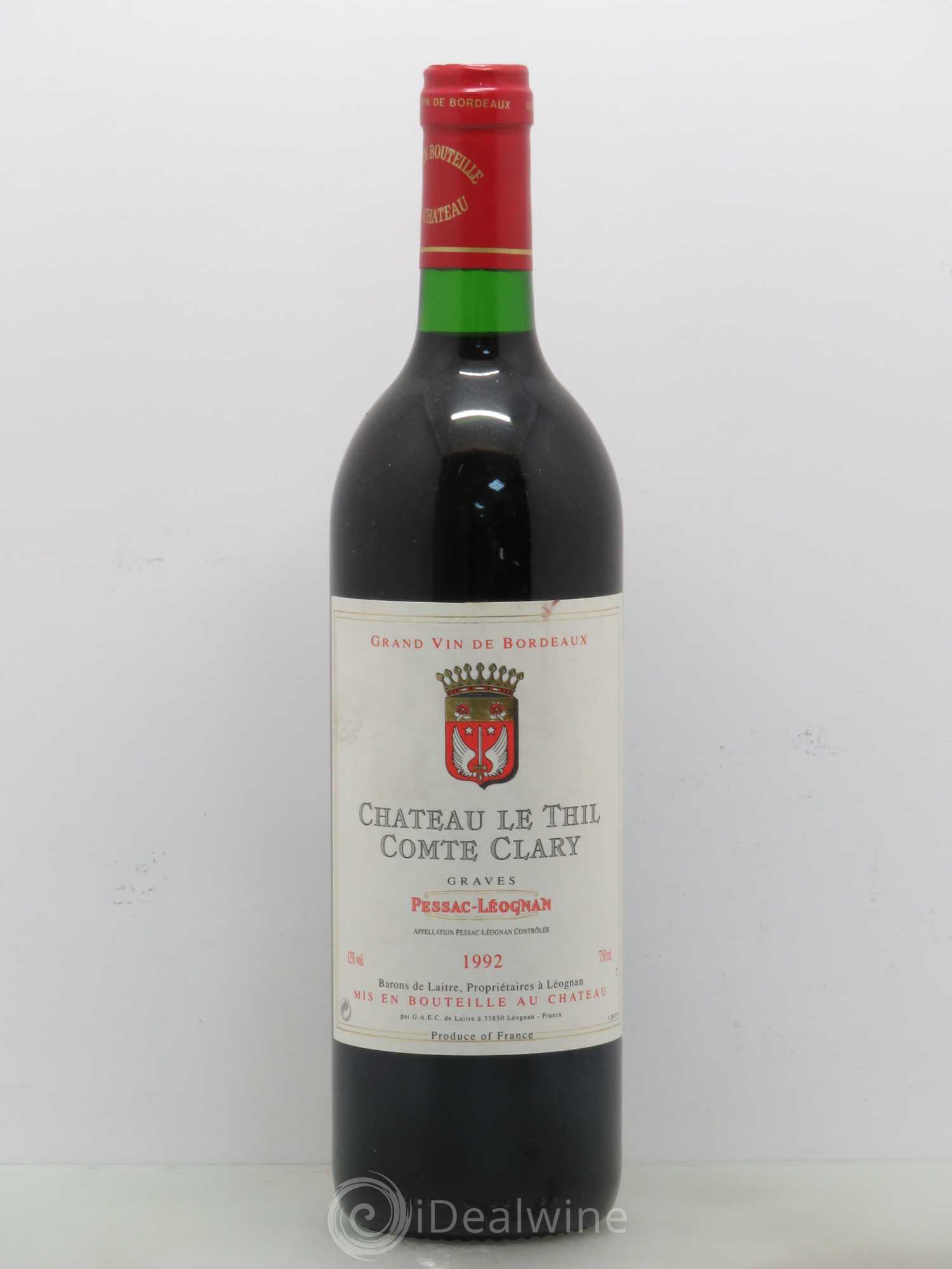 Château le Thil Comte Clary 1992 - Lot de 1 bouteille - 0