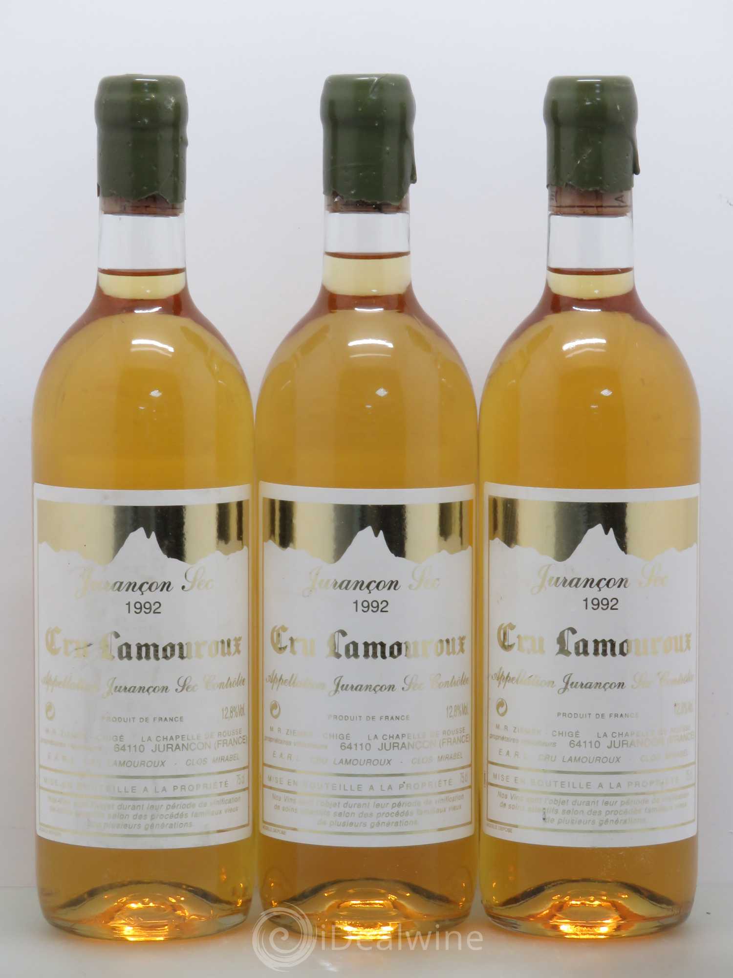 Jurançon Lamouroux 1992 - Posten von 3 Flaschen - 0