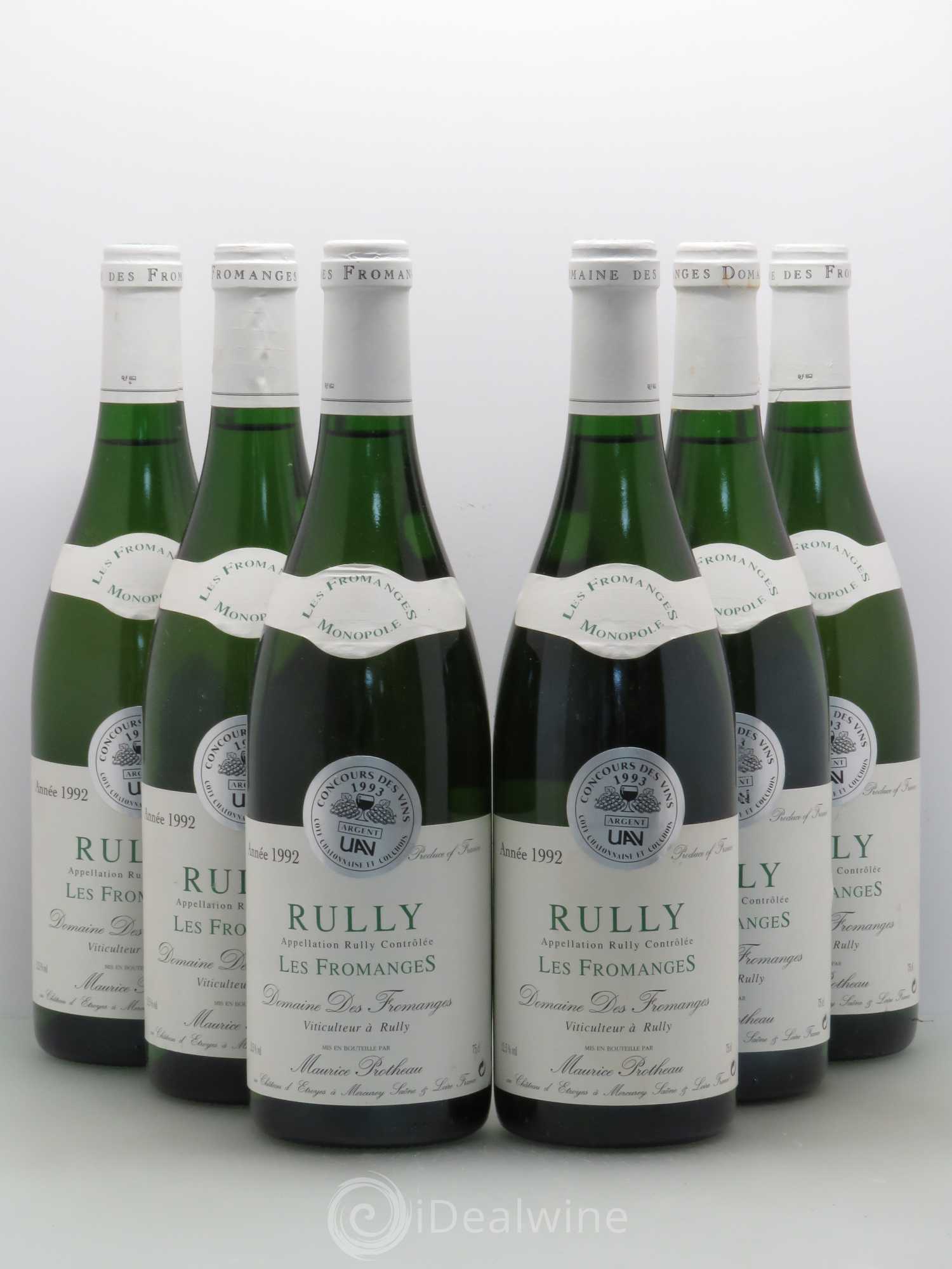 Rully Les Fromanges Maurice Protheau & Fils (sans prix de réserve) 1992 - Posten von 6 Flaschen - 0