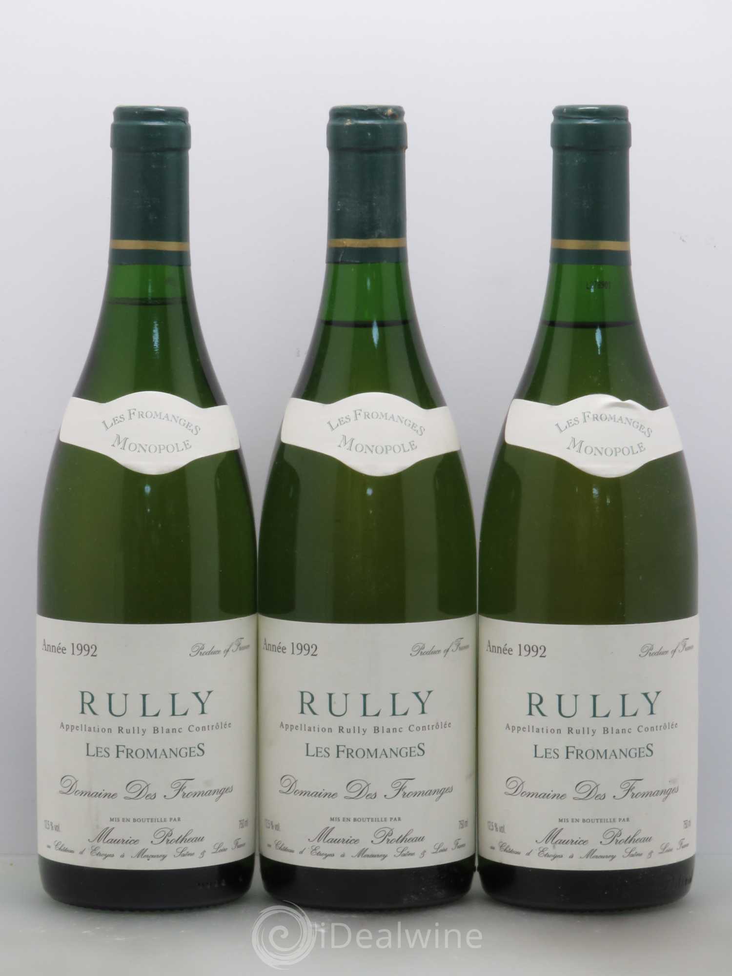 Rully Les Fromanges Maurice Protheau & Fils 1992 - Posten von 3 Flaschen - 0