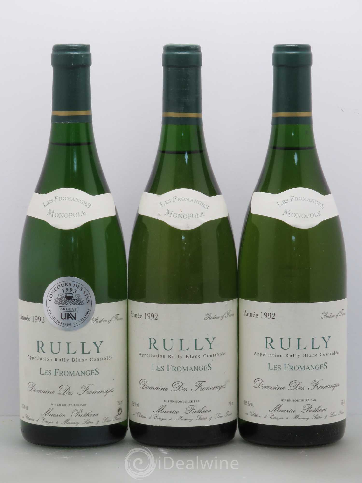 Rully Les Fromanges Maurice Protheau & Fils (sans prix de réserve) 1992 - Posten von 3 Flaschen - 0