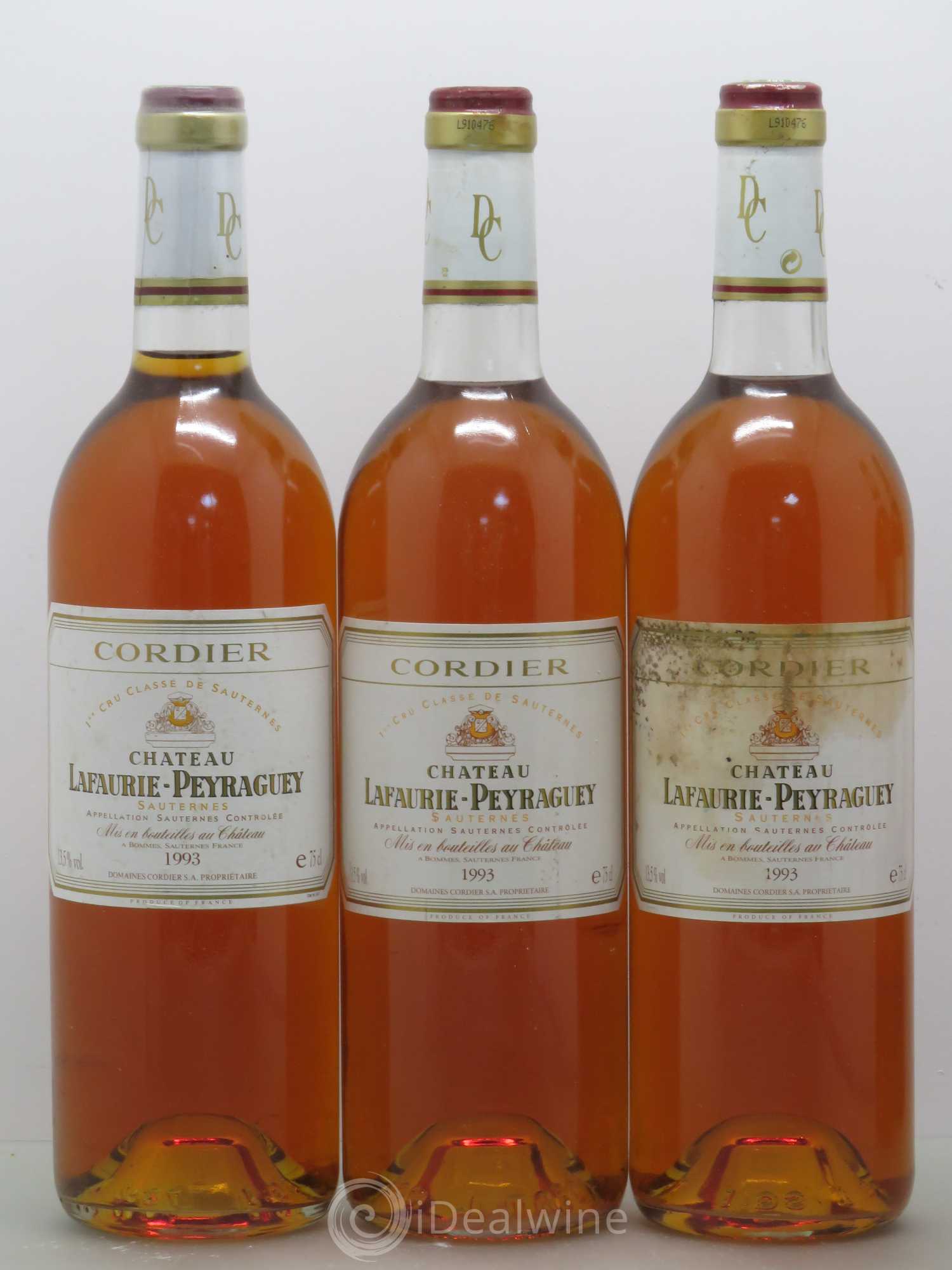 Château Lafaurie-Peyraguey 1er Grand Cru Classé 1993 - Lotto di 5 bottiglie - 1