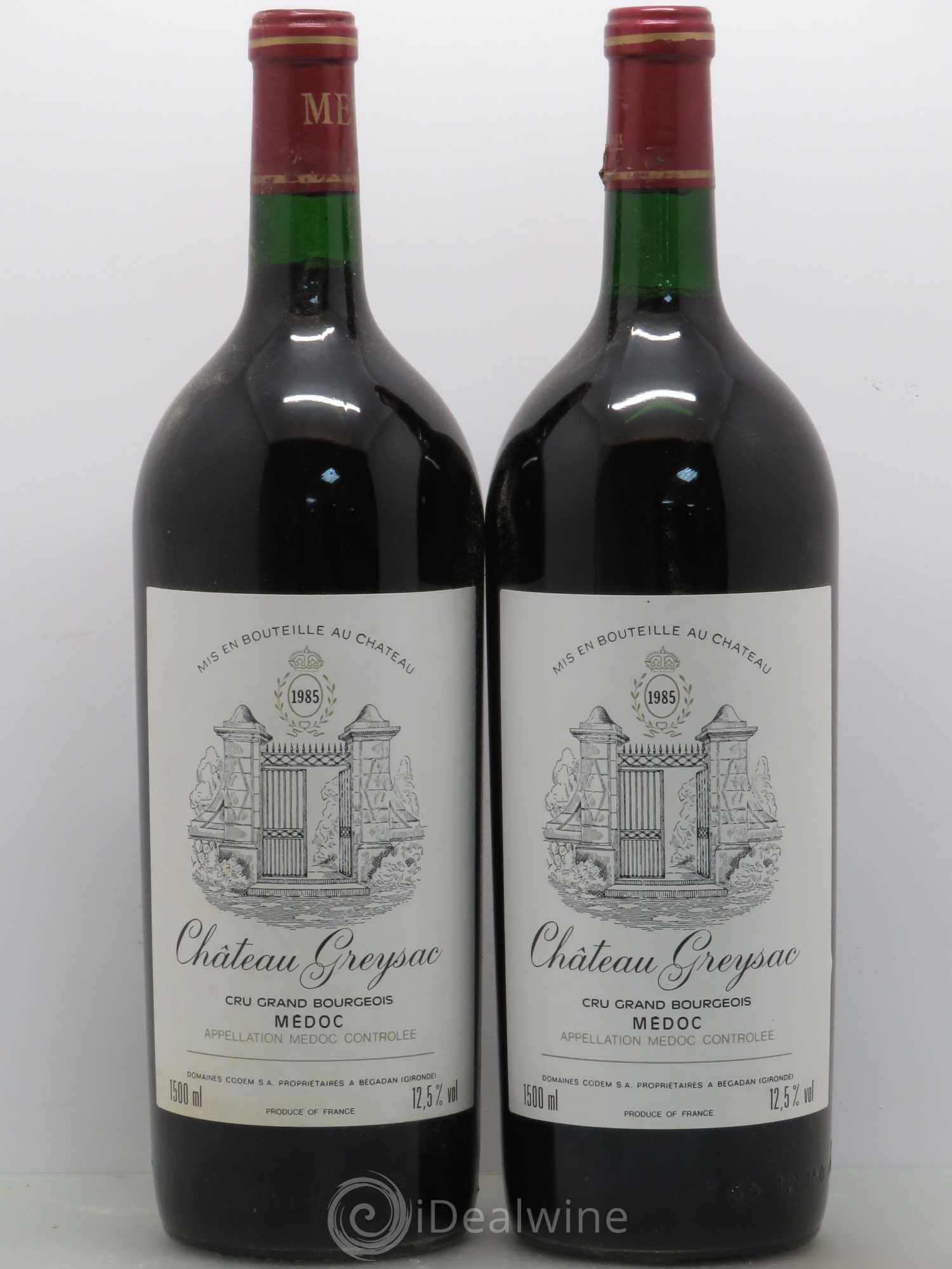 Château Greysac Cru Bourgeois 1985 - Lot de 2 magnums - 0
