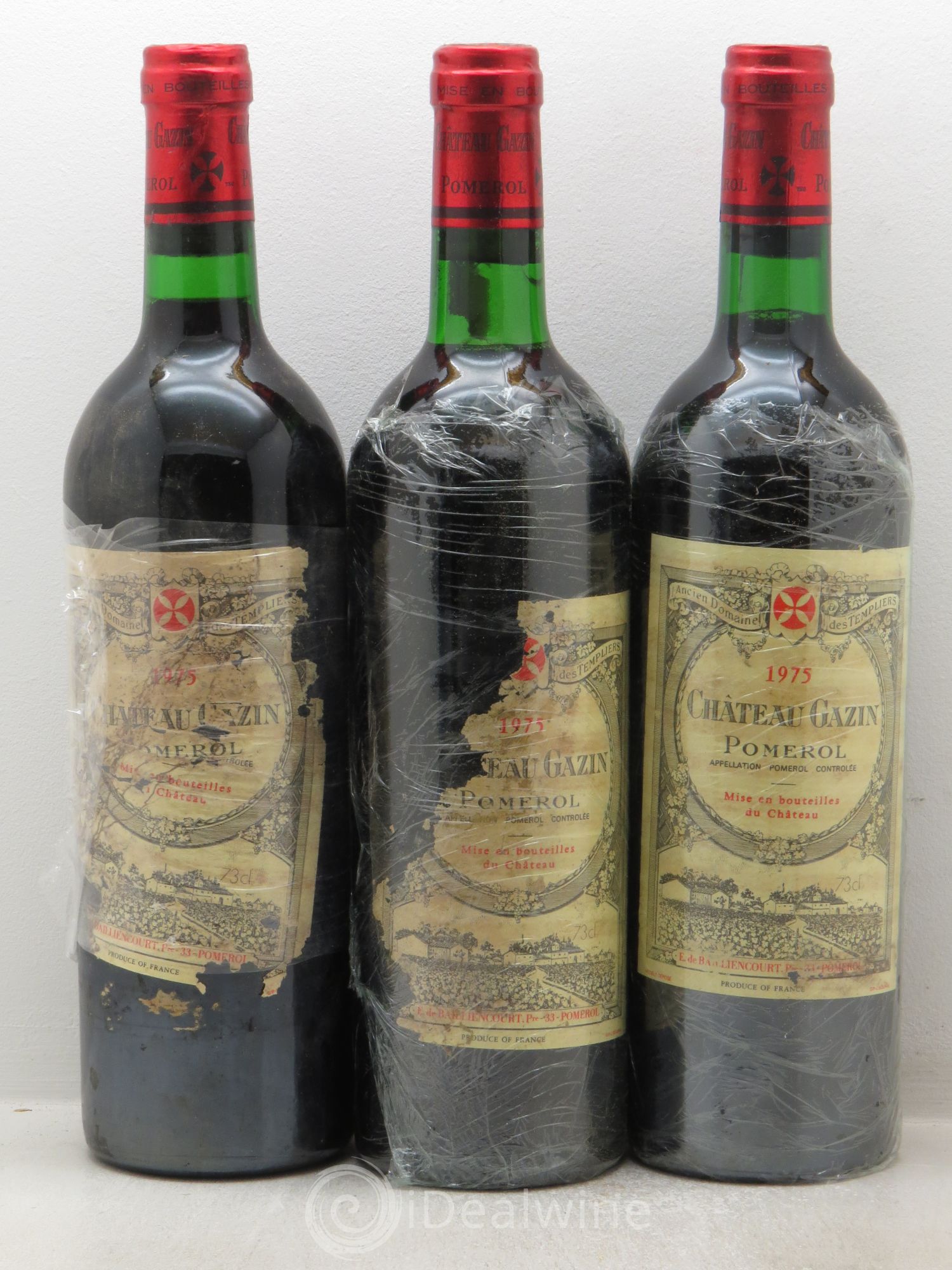 Château Gazin 1975 - Lot de 3 bouteilles - 0