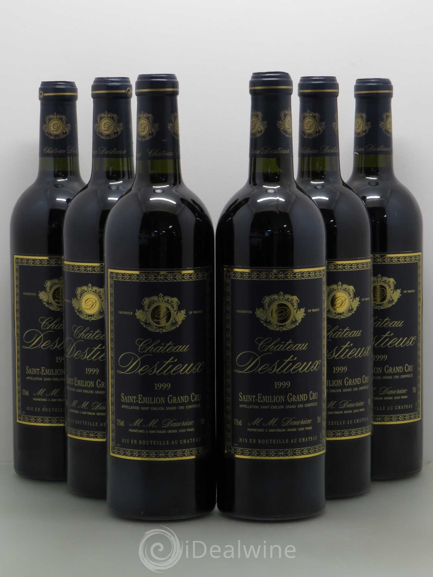 Château Destieux Grand Cru Classé 1999 - Lot de 6 bouteilles - 0