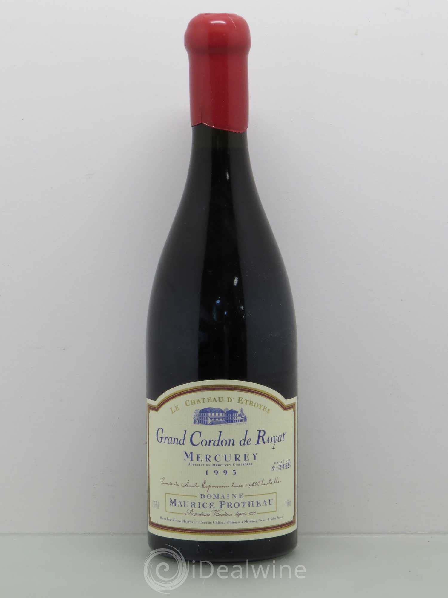 Mercurey Grand Cordon Royal Maurice Protheau (sans prix de réserve) 1995 - Posten von 1 Flasche - 0