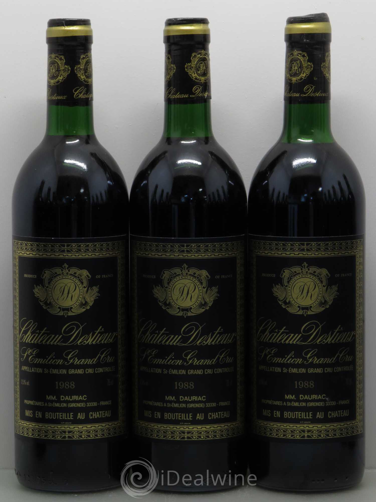 Château Destieux Grand Cru Classé 1988 - Lot de 12 bouteilles - 1