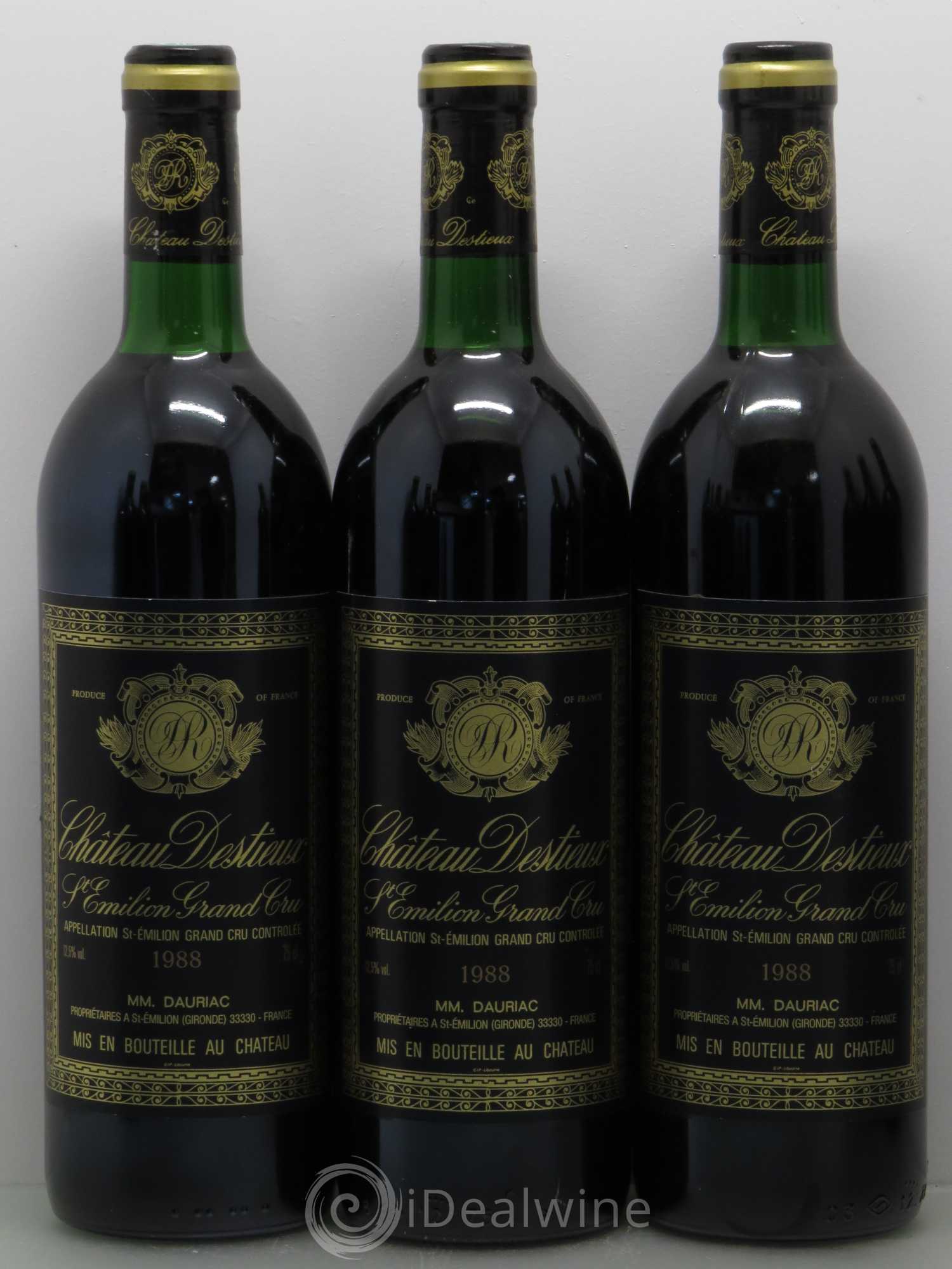Château Destieux Grand Cru Classé 1988 - Lot de 12 bouteilles - 2