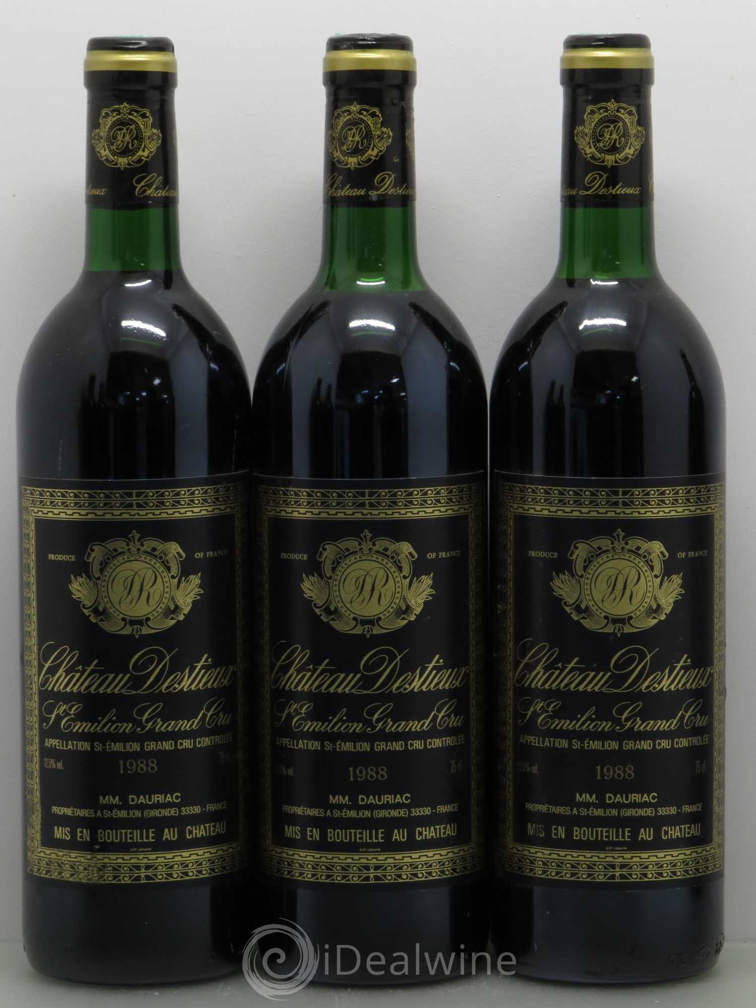 Château Destieux Grand Cru Classé 1988 - Lot de 12 bouteilles - 3