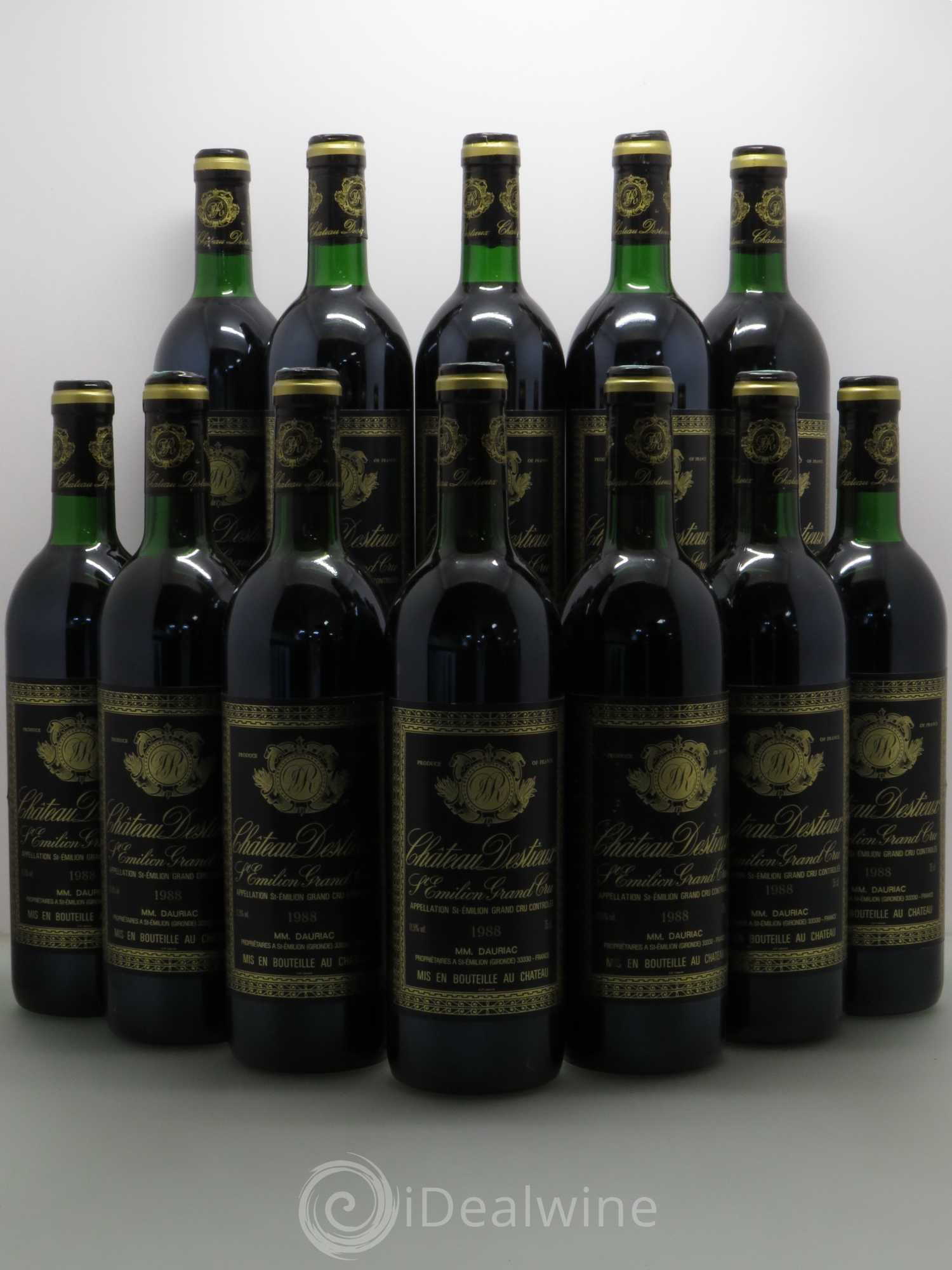 Château Destieux Grand Cru Classé 1988 - Lot de 12 bouteilles - 0