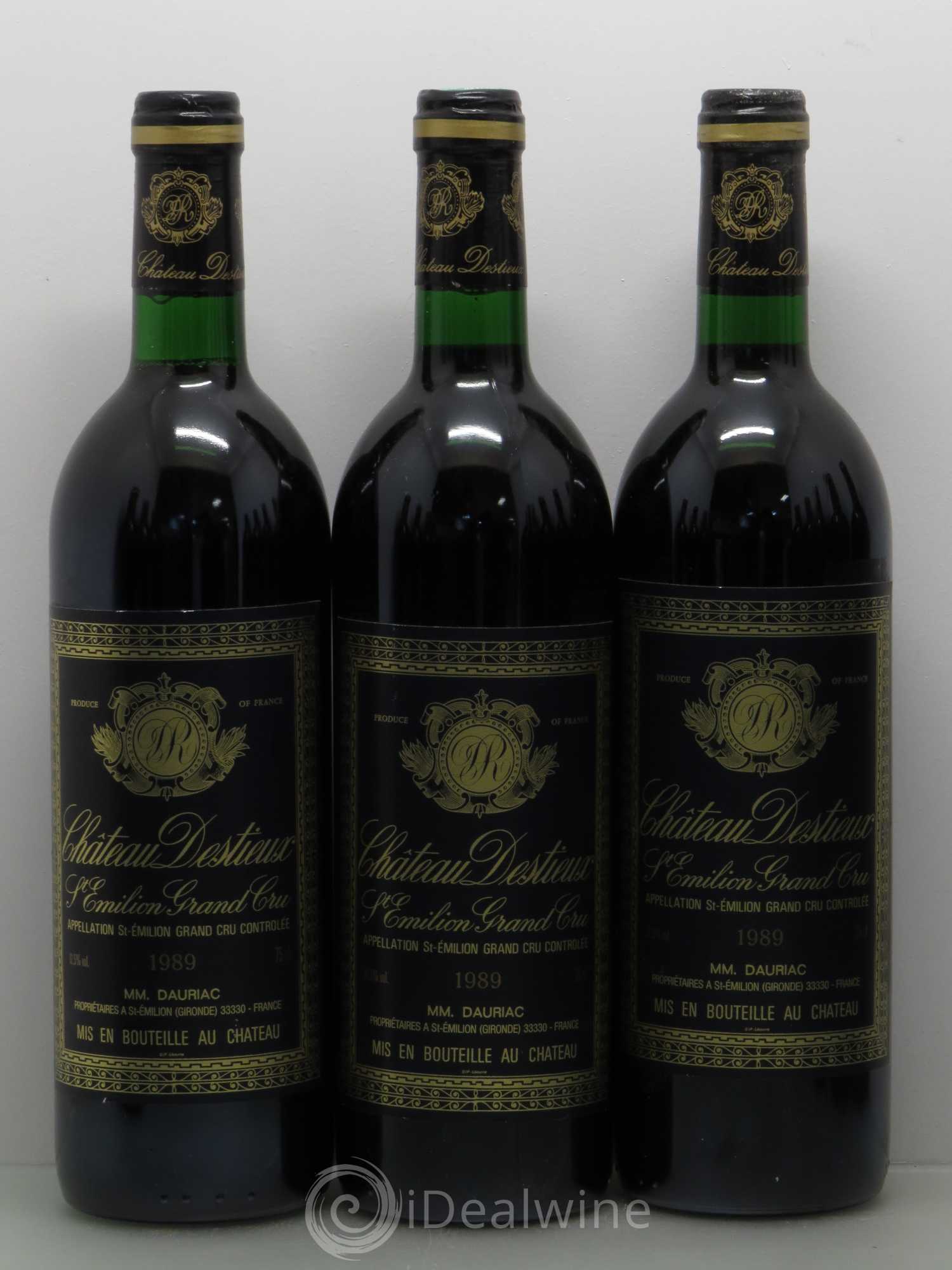 Château Destieux Grand Cru Classé 1989 - Lot de 12 bouteilles - 1