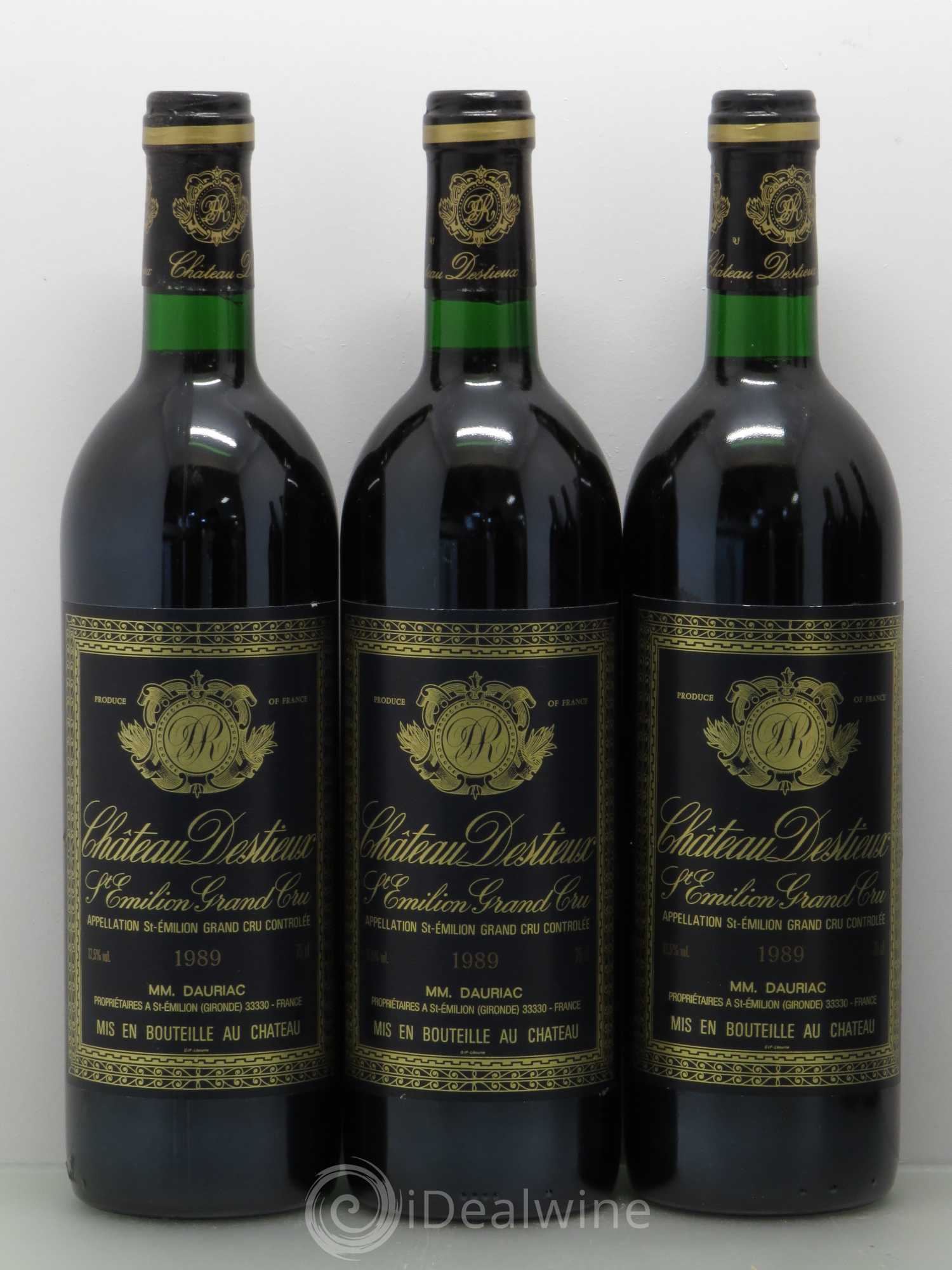 Château Destieux Grand Cru Classé 1989 - Lot de 12 bouteilles - 3