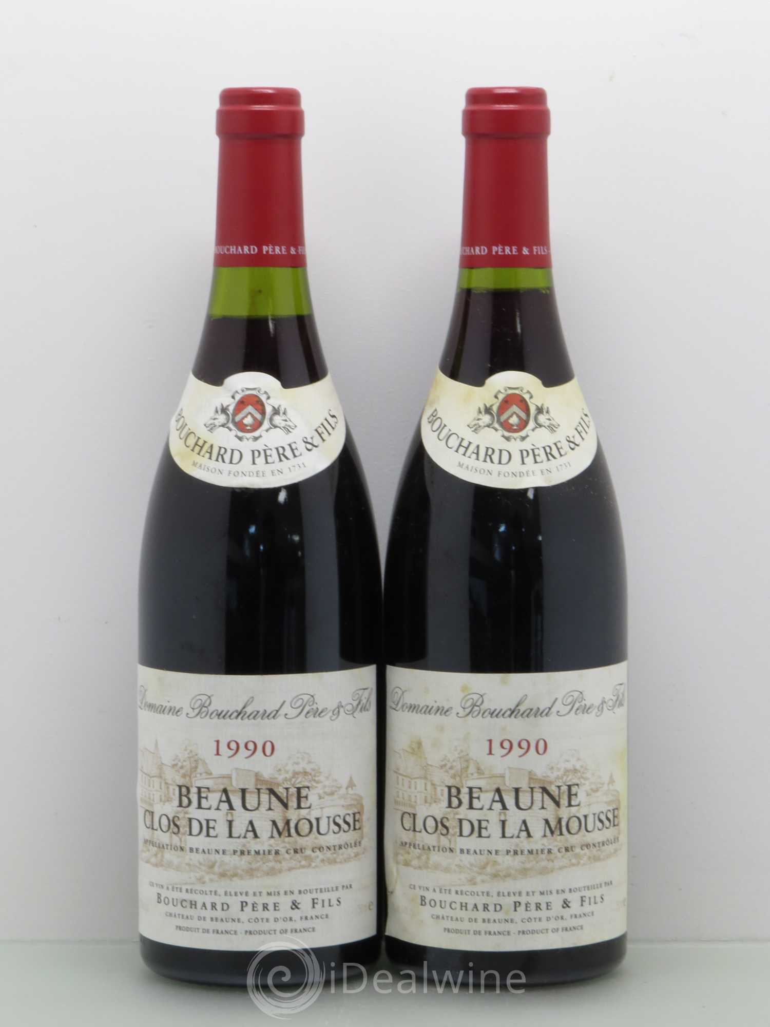 Beaune 1er Cru Clos de la Mousse Bouchard Père & Fils 1990 - Lot de 2 bouteilles - 0
