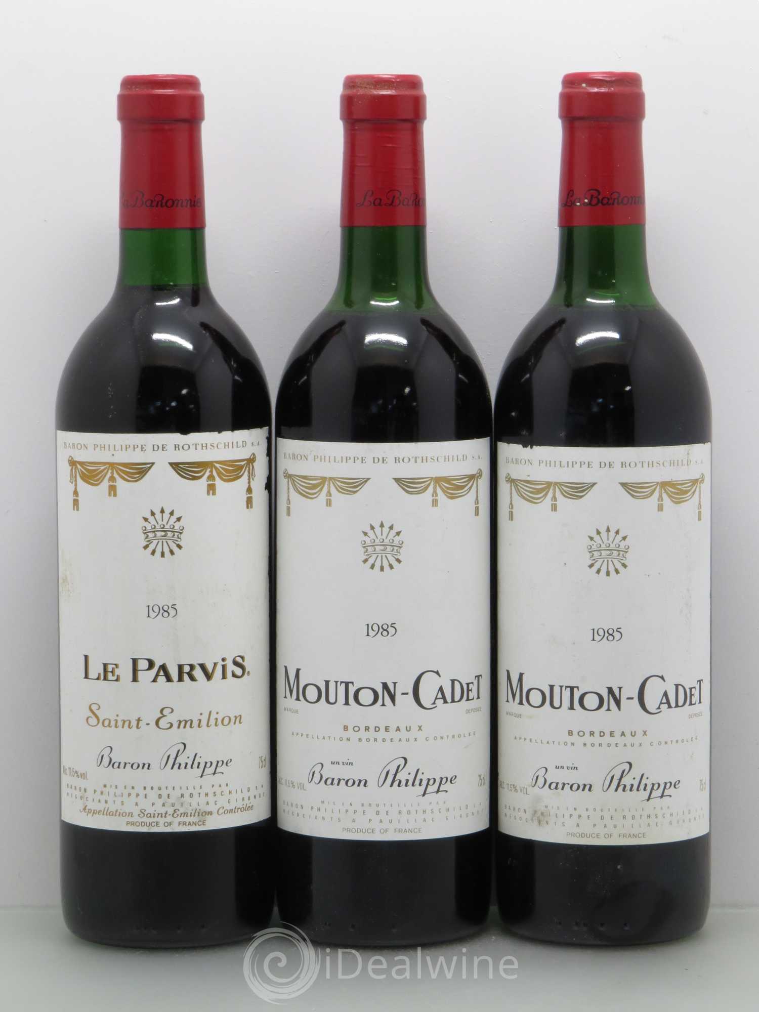 Château Mouton Cadet (sans prix de réserve) 1985 - Lot de 3 bouteilles - 0